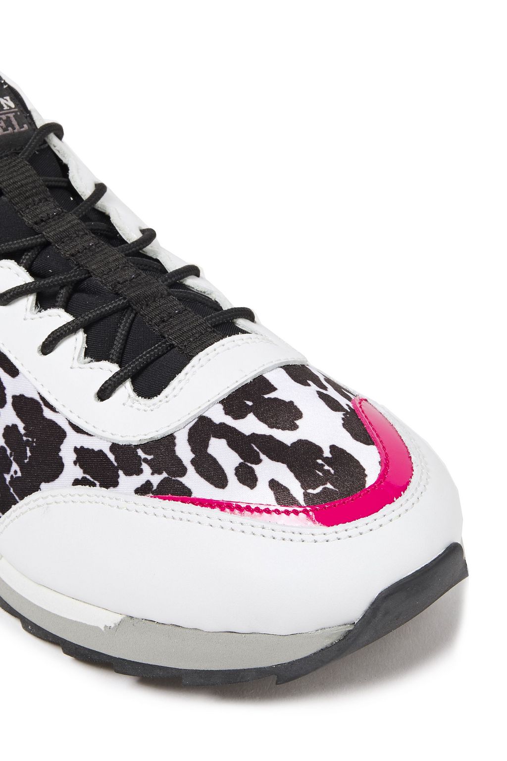 HOGAN Rebel suede, leather and leopard-print twill slip-on sneakers