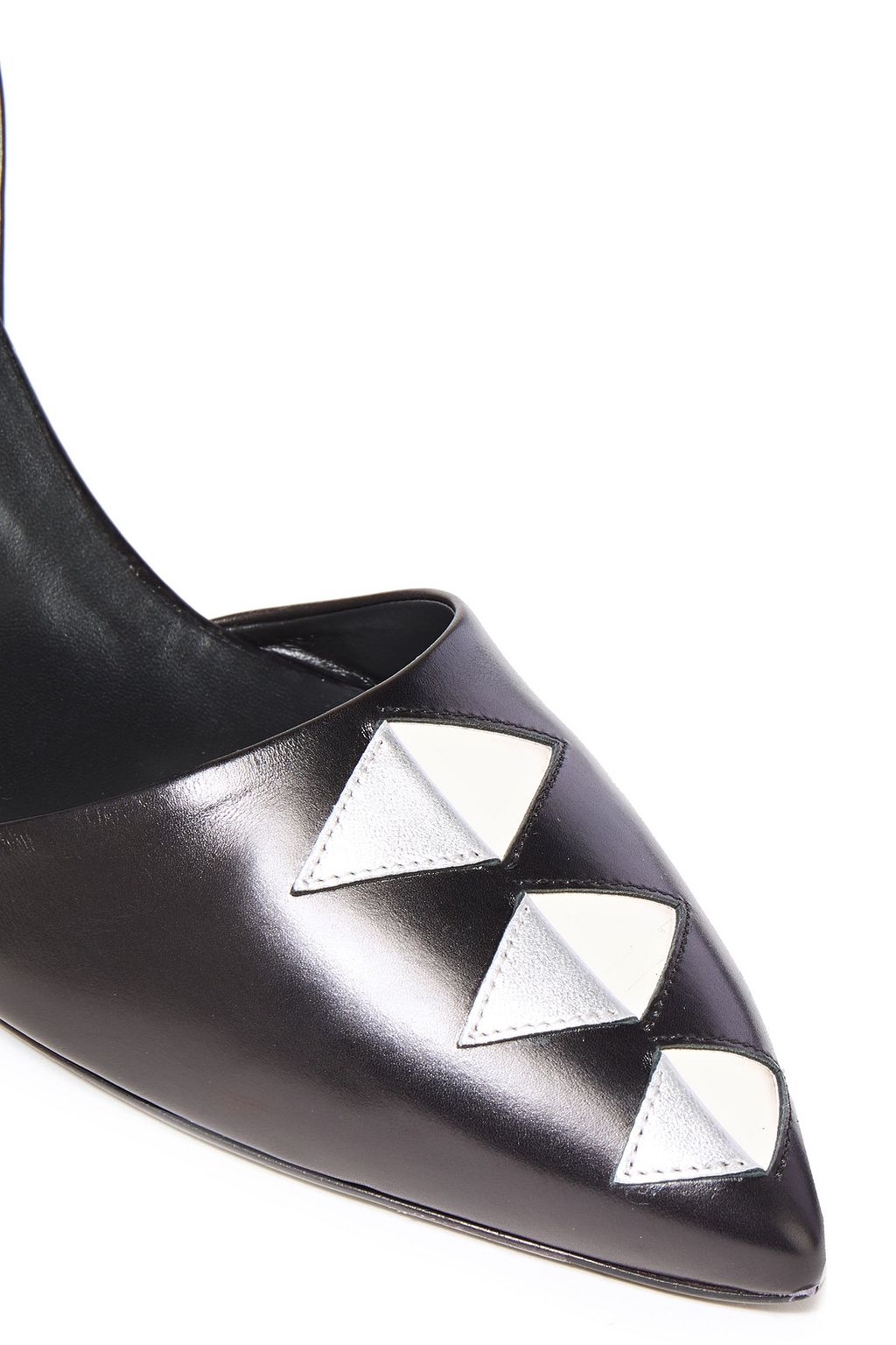 ROGER VIVIER حذاء بمب من الجلد متباين الألوان ومزين بالكريستال