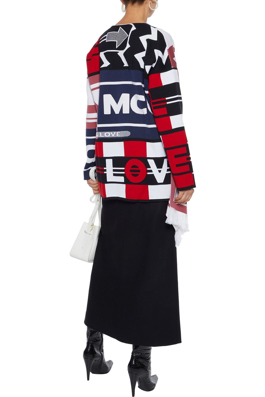 STELLA MCCARTNEY Draped wool-blend jacquard sweater