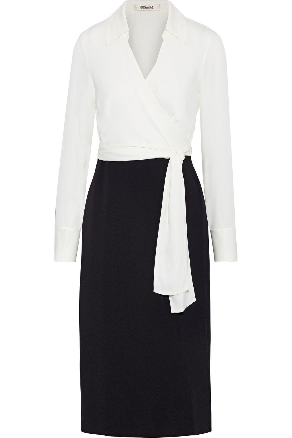 white knee length wrap dress