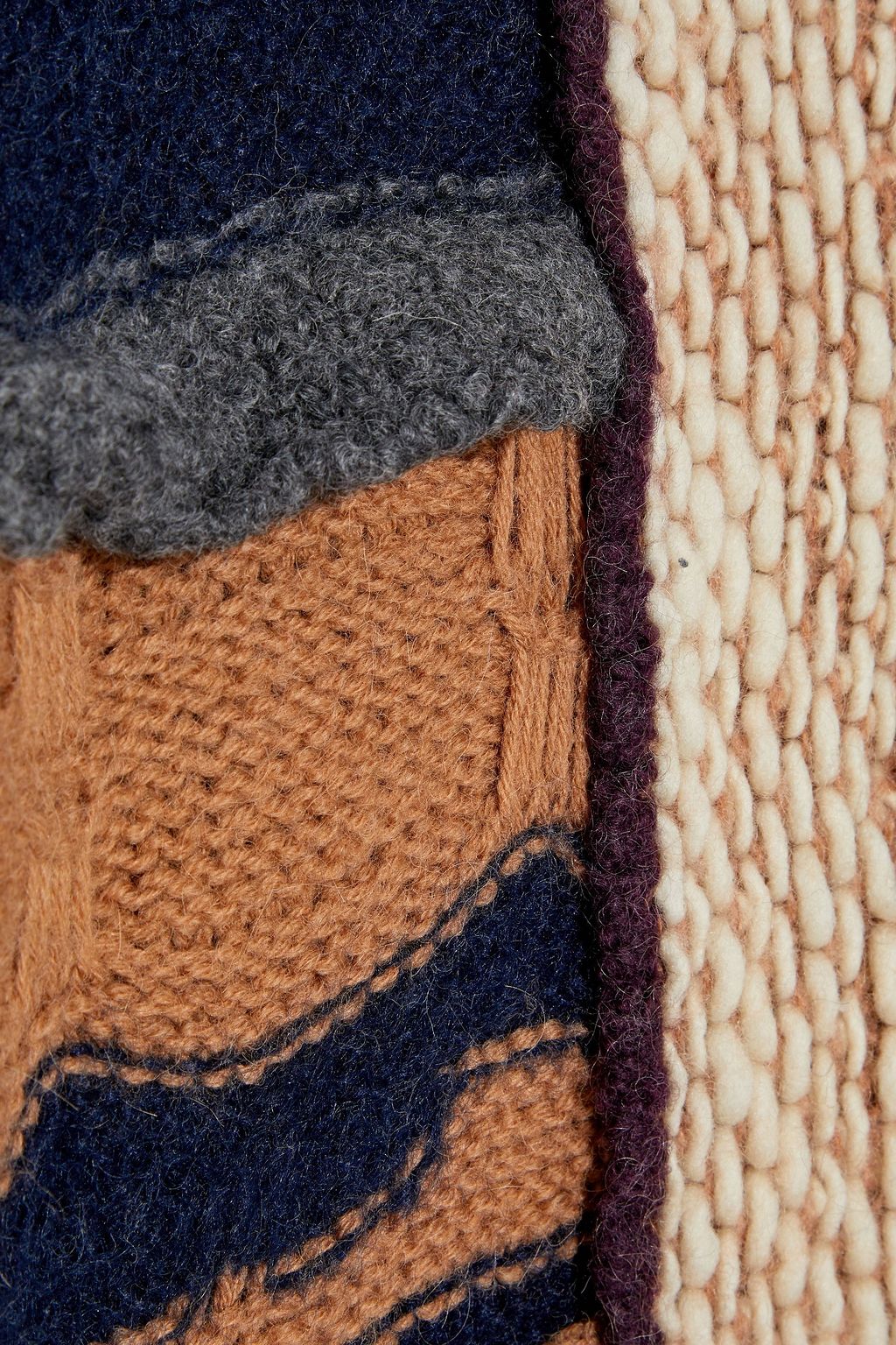 STELLA MCCARTNEY Patchwork-effect bouclé-knit wool-blend sweater