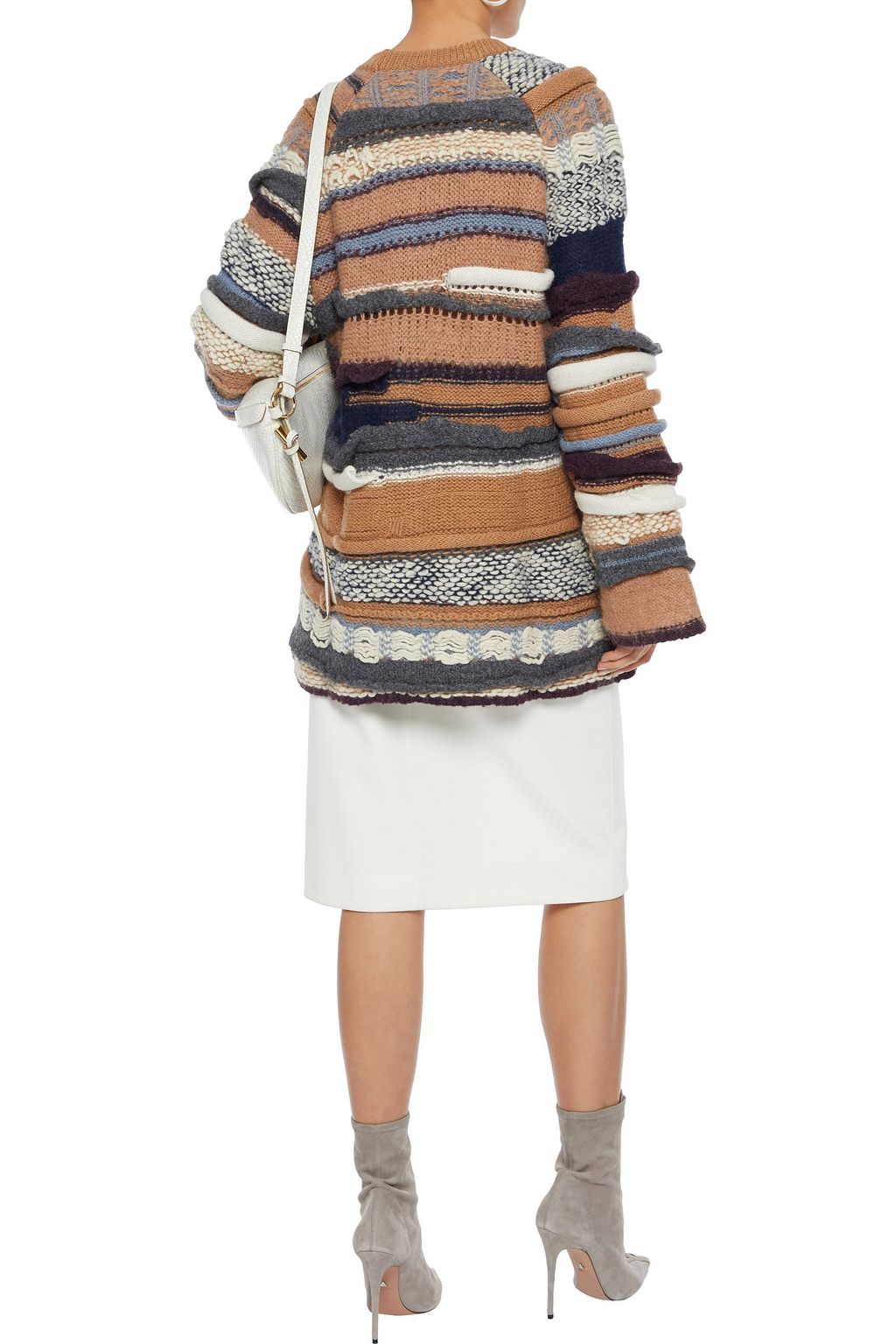STELLA MCCARTNEY Patchwork-effect bouclé-knit wool-blend sweater