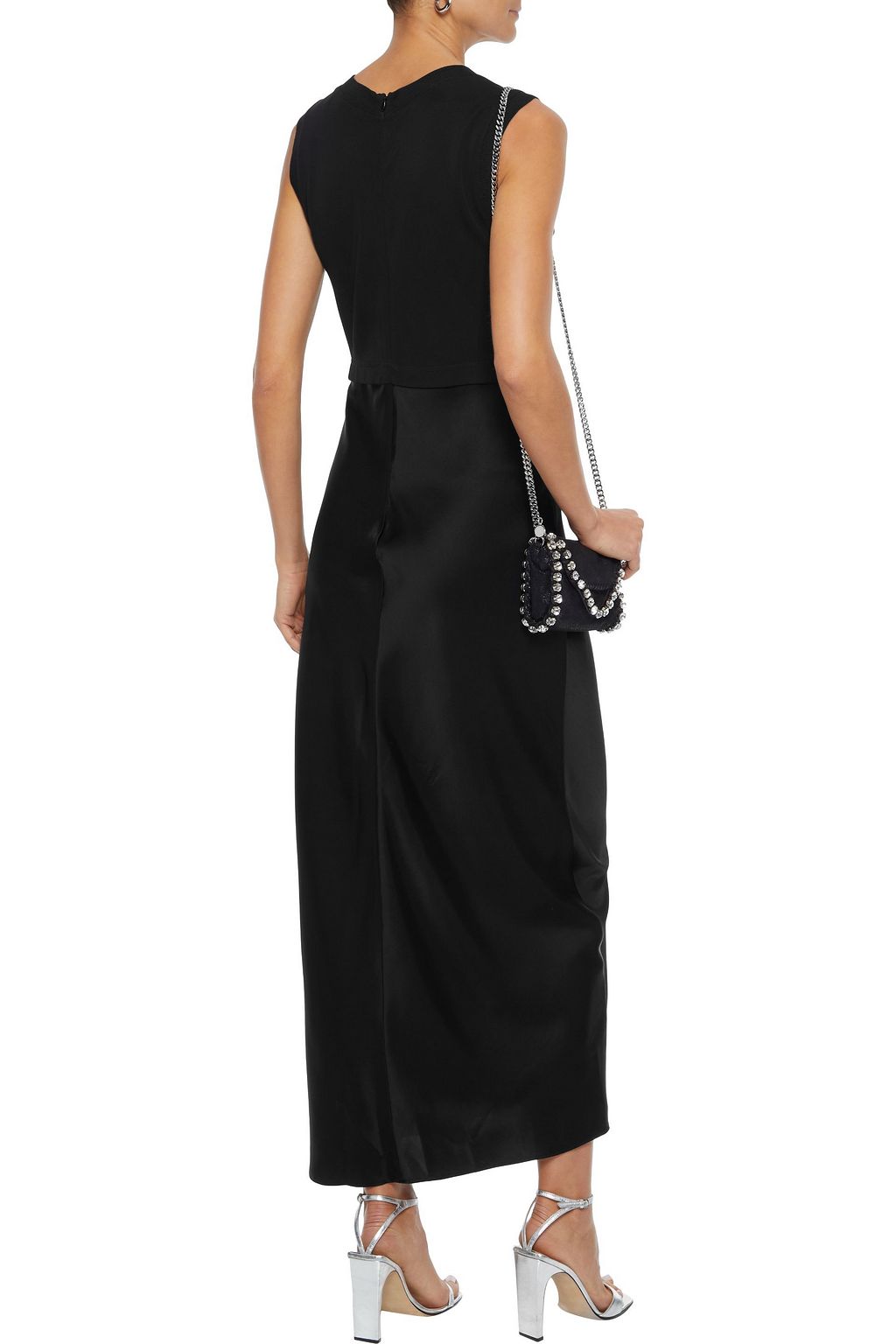 DIANE VON FURSTENBERG Nouvel layered stretch-crepe and satin midi dress