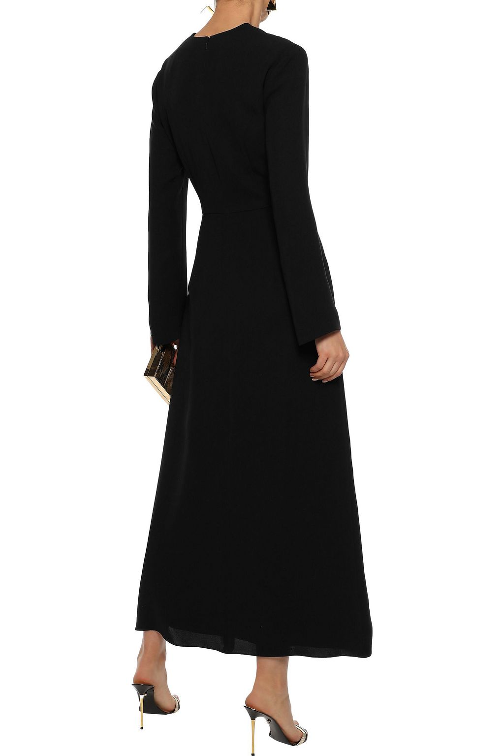 CAROLINA HERRERA Knotted draped silk-cady maxi dress