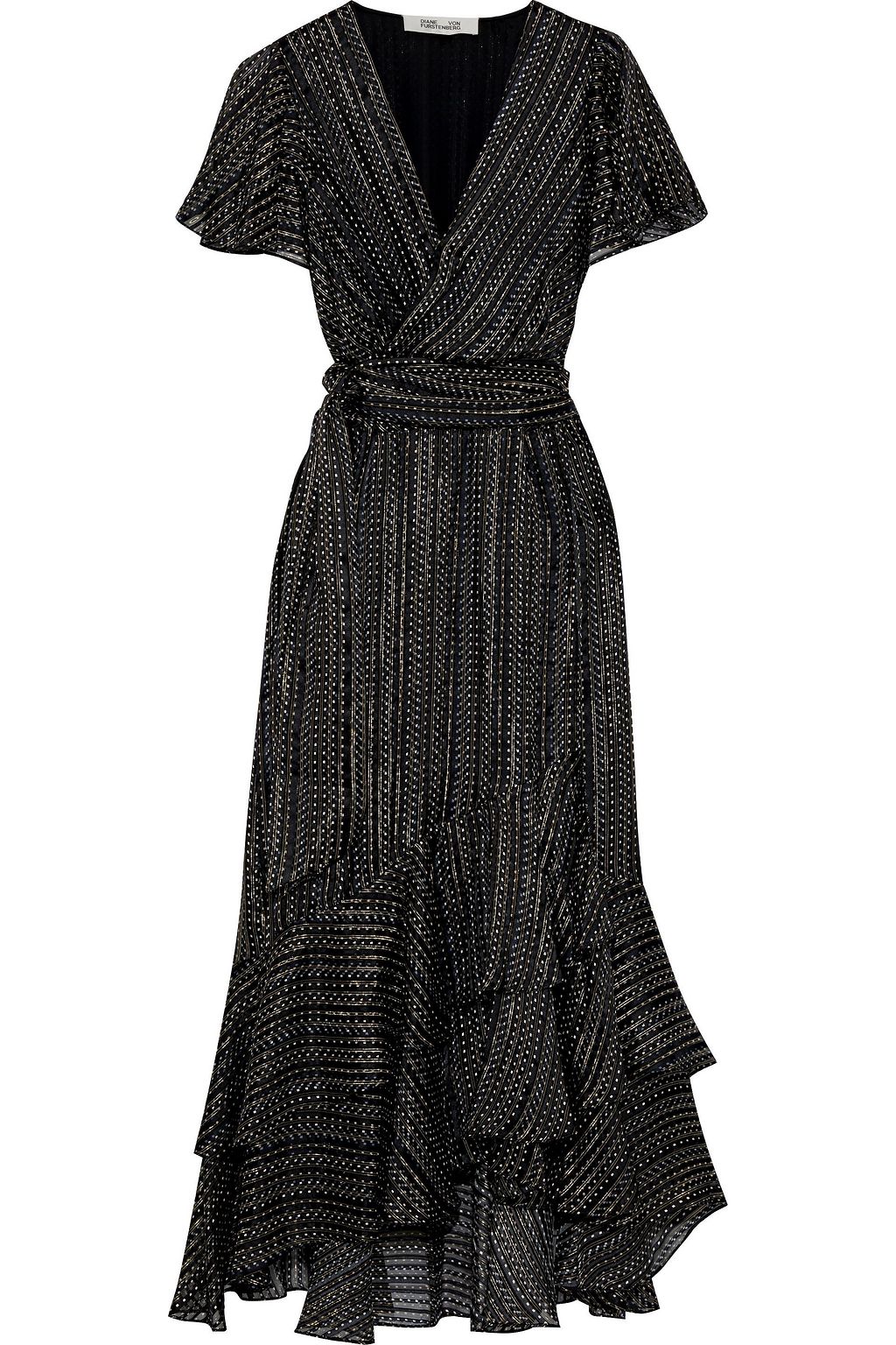 wrap satin midi dress