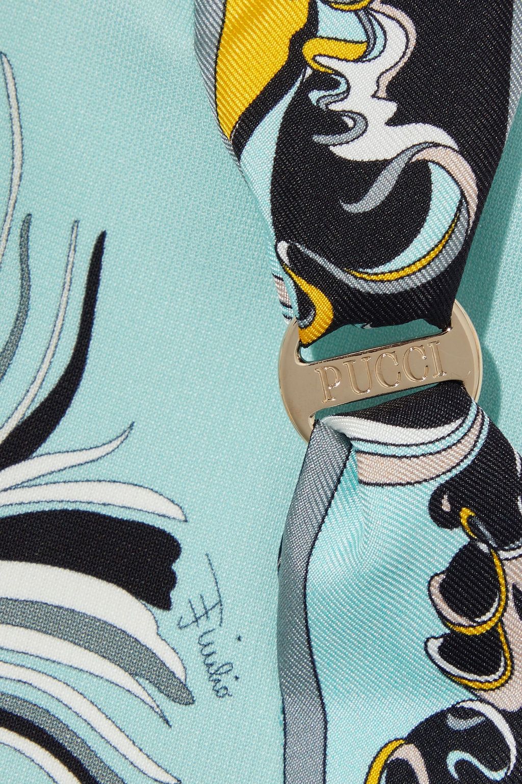 PUCCI Twill-trimmed embellished printed silk-cady mini dress