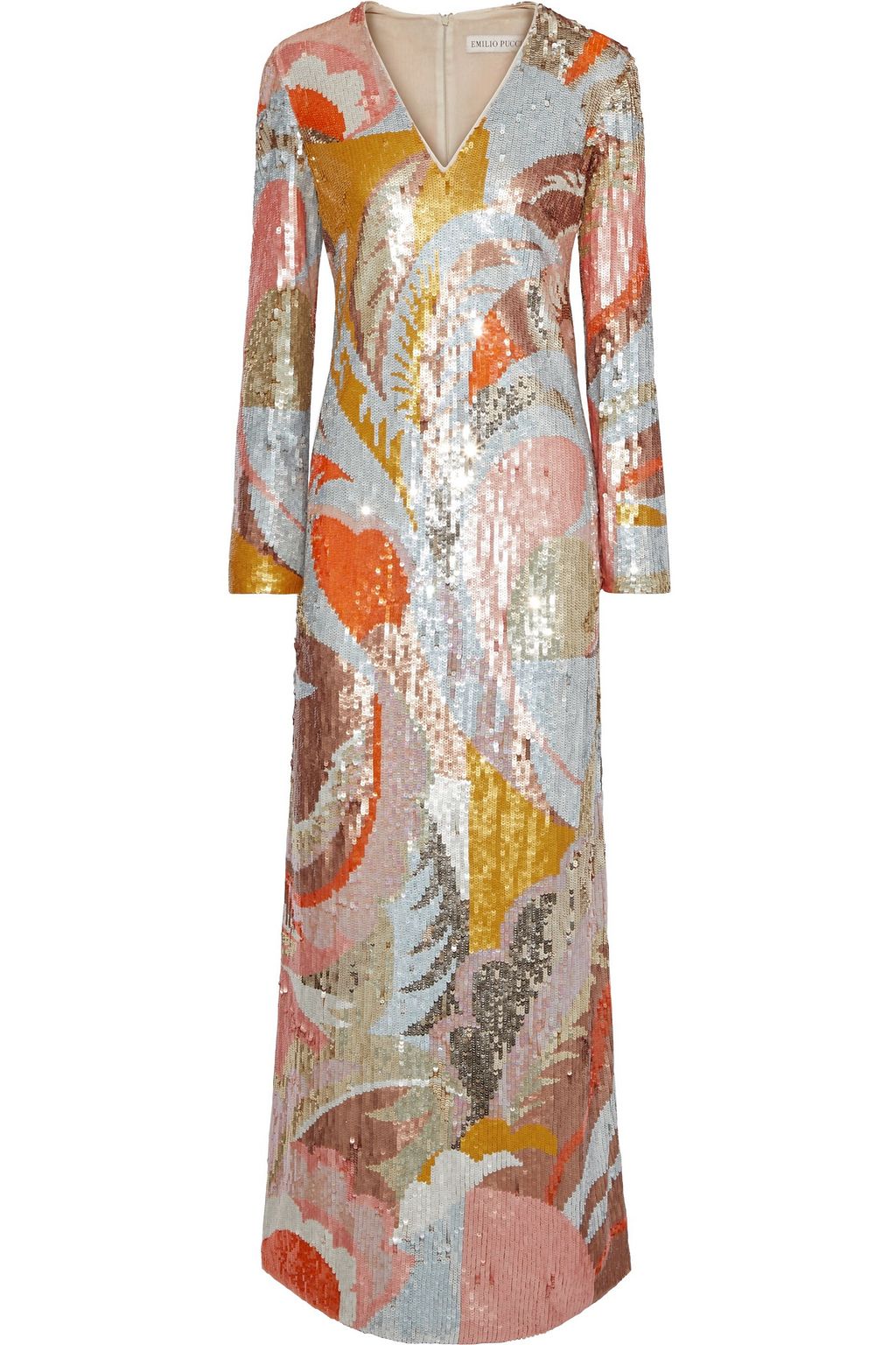 sequin tulle maxi dress