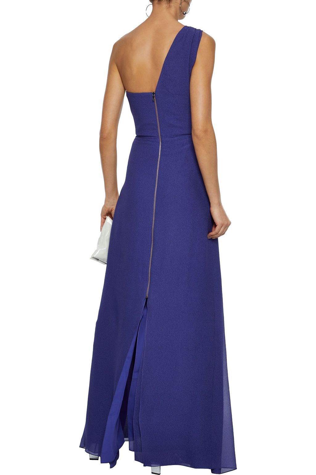 ROLAND MOURET Kimberworth one-shoulder draped silk-crepe gown