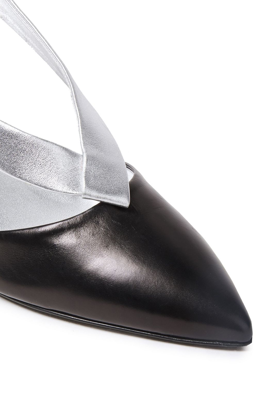 ROGER VIVIER Metallic-trimmed leather slingback pumps