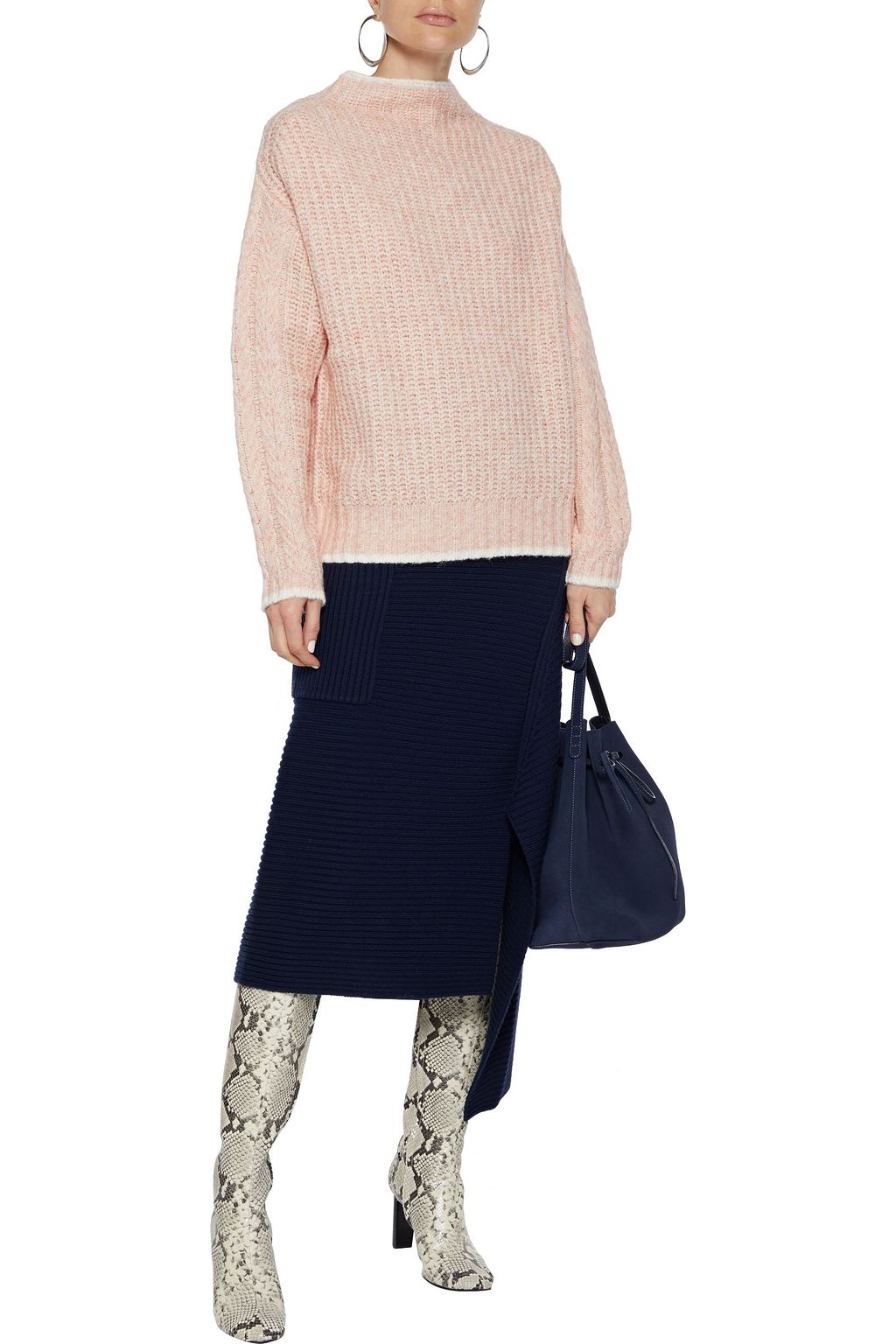 LINE Ribbed mélange cotton-blend sweater