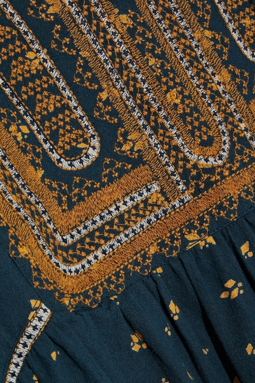 BA&SH Anily embroidered printed cotton mini dress