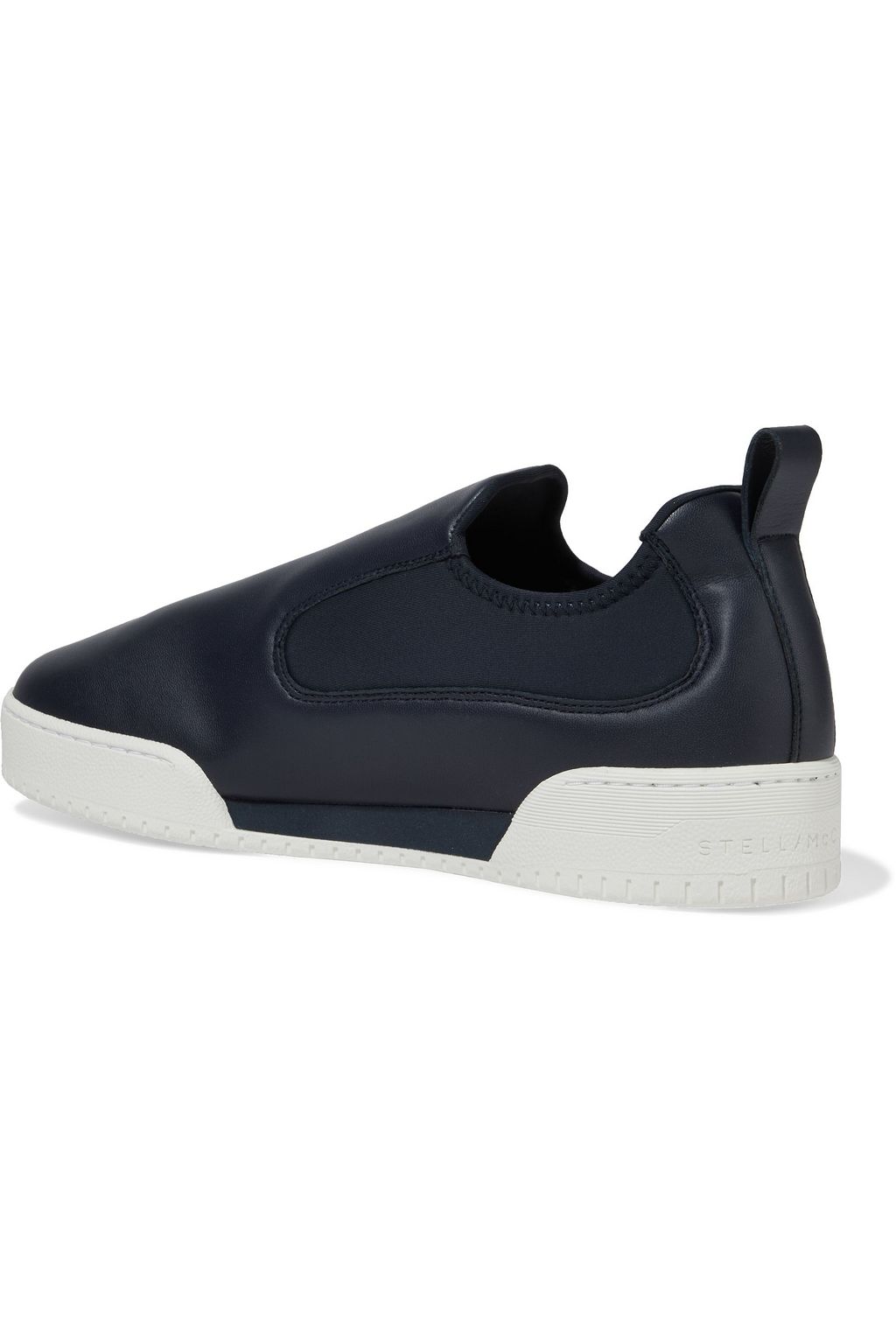 STELLA MCCARTNEY Embossed faux leather and suede slip-on sneakers