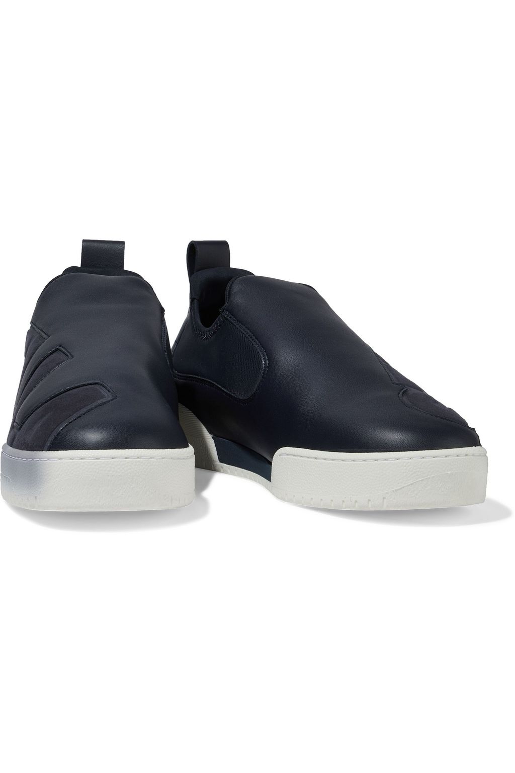 STELLA MCCARTNEY Embossed faux leather and suede slip-on sneakers