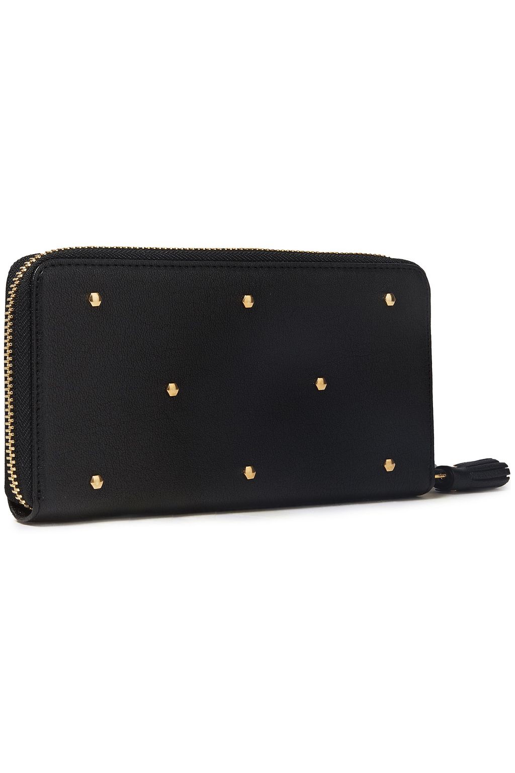 ANYA HINDMARCH Hexagon studded textured-leather continental wallet