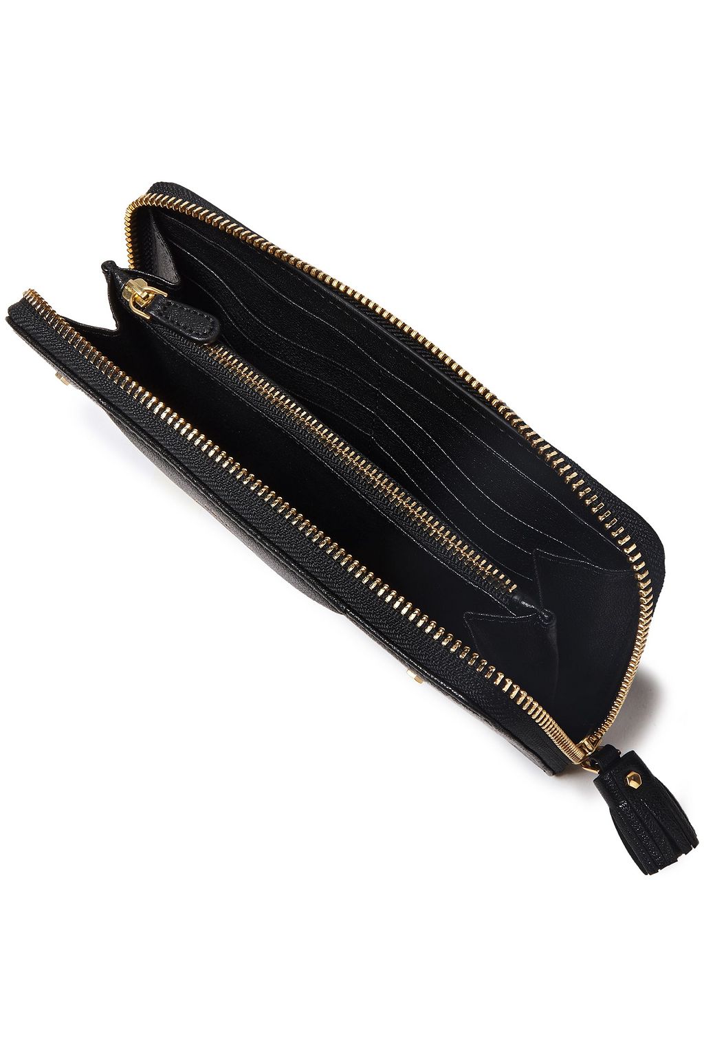 ANYA HINDMARCH Hexagon studded textured-leather continental wallet