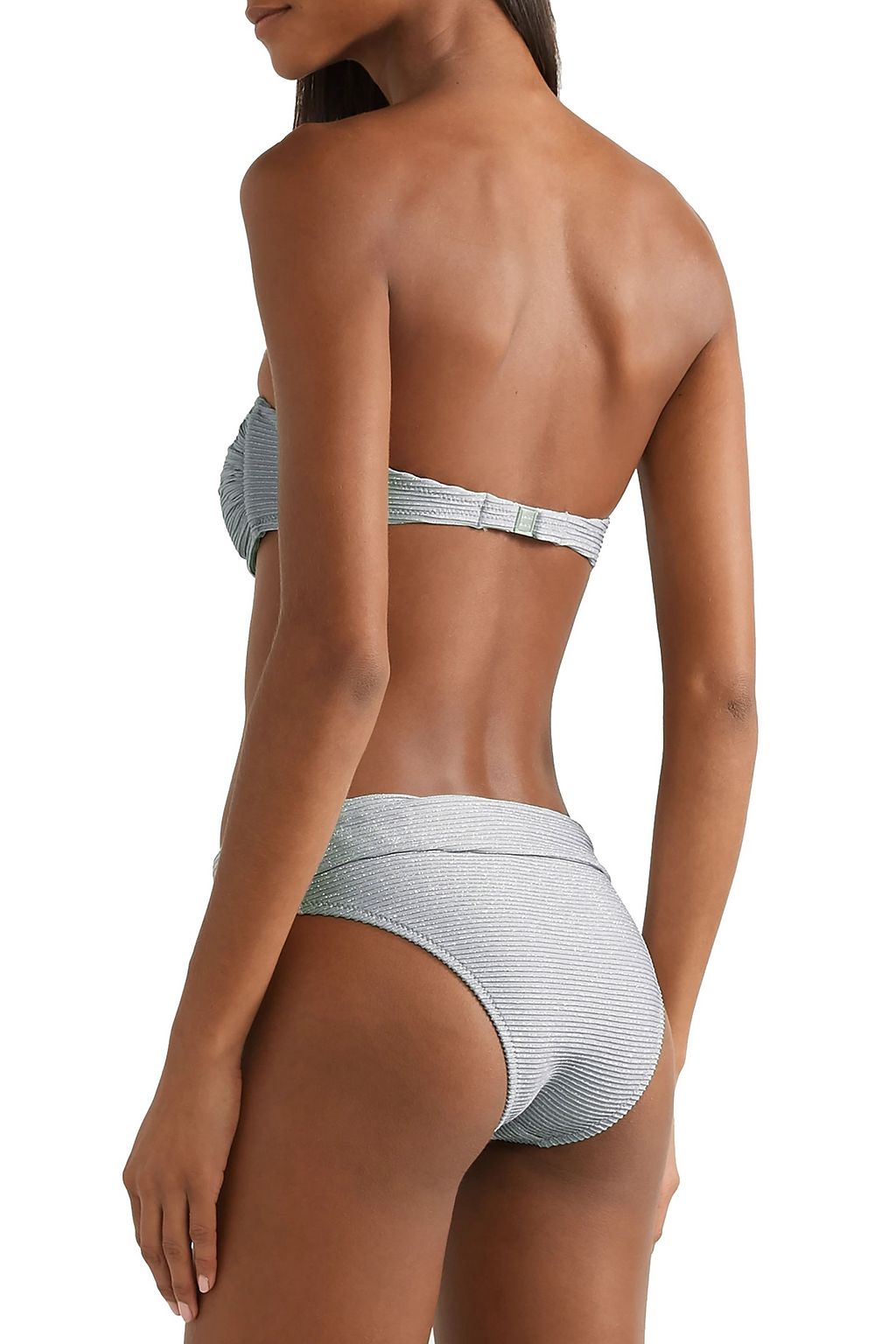 HEIDI KLEIN Helsinki metallic ribbed fold-over low-rise bikini briefs