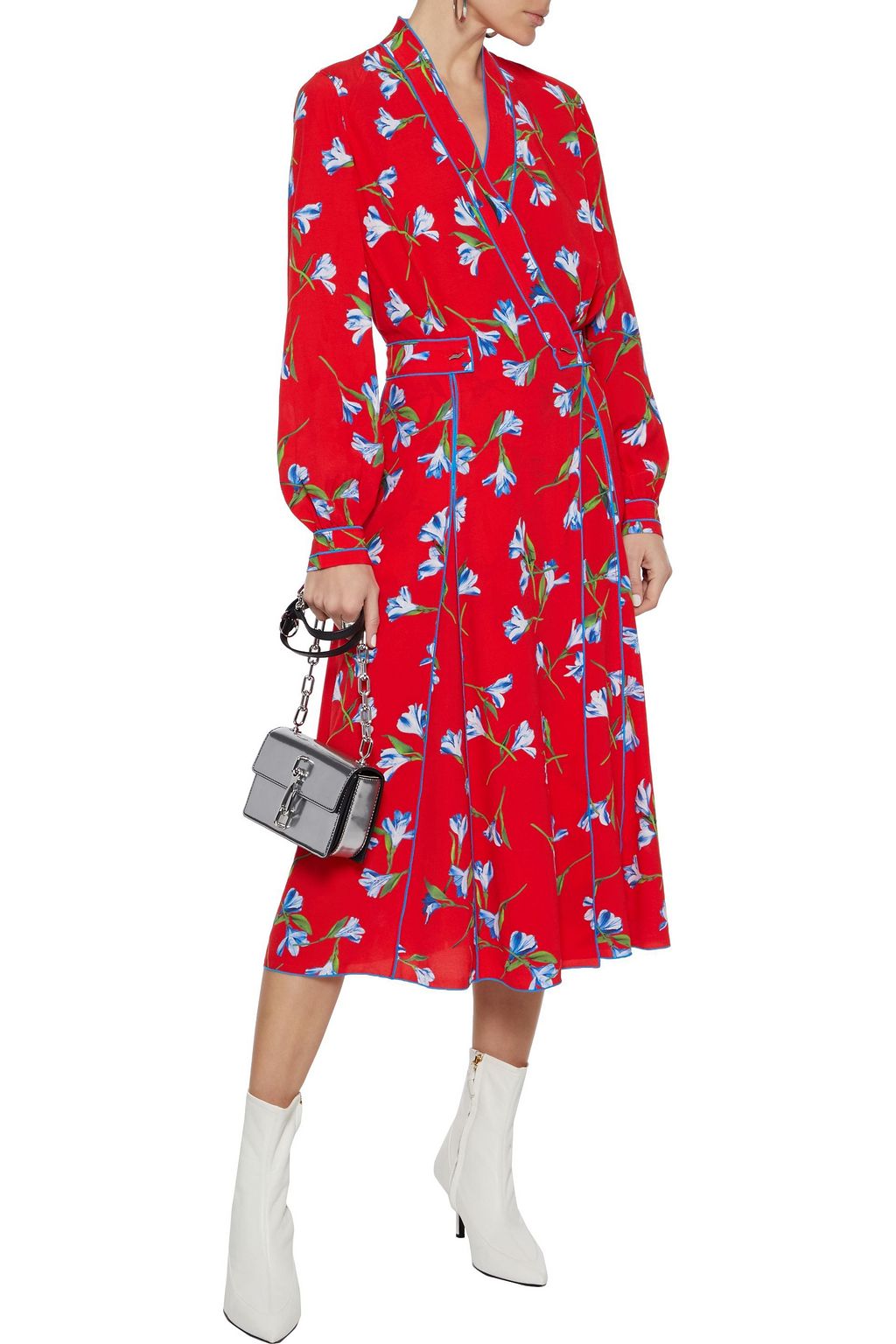 RAG & BONE Hugo floral-print crepe midi wrap dress