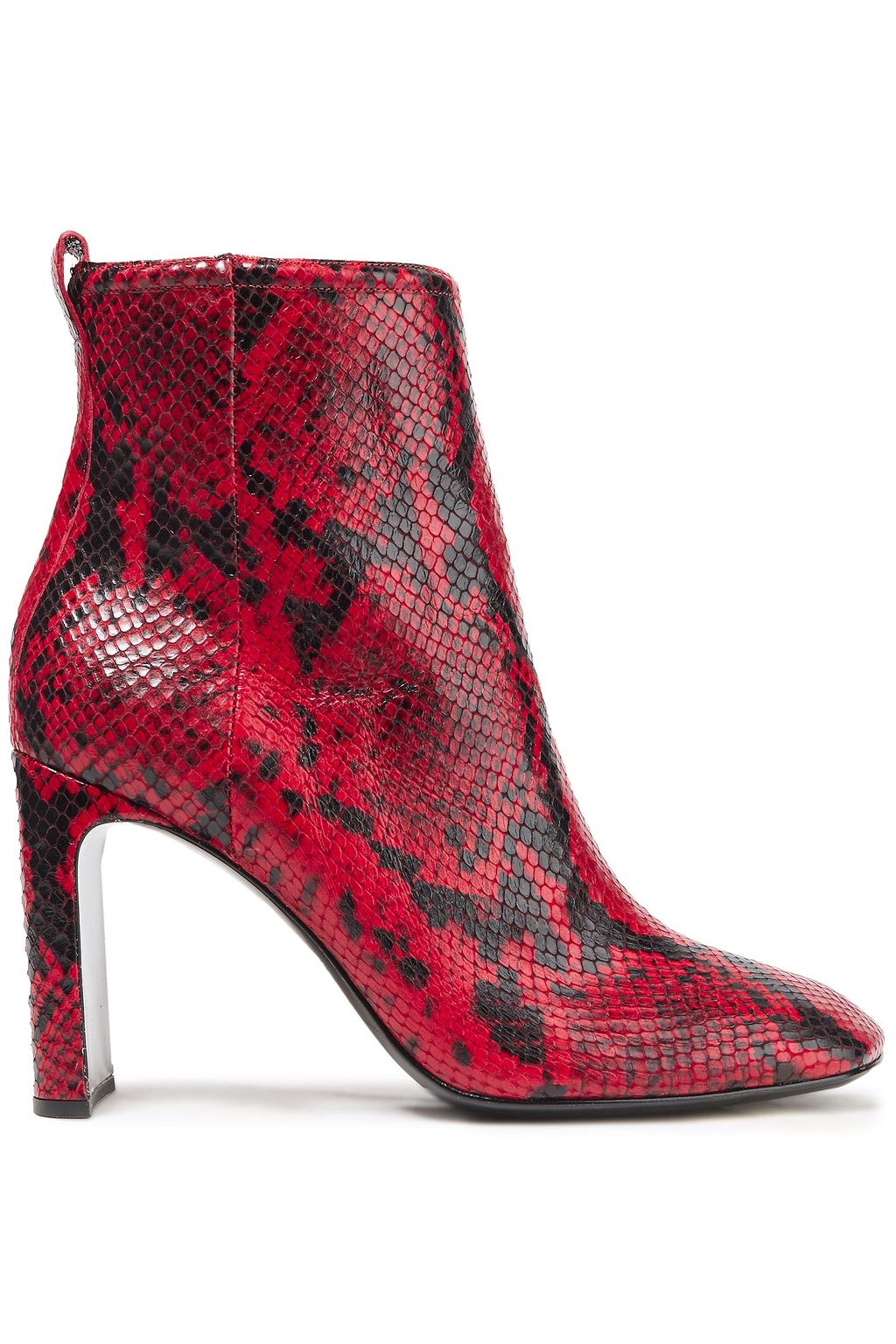 red snake ankle boots