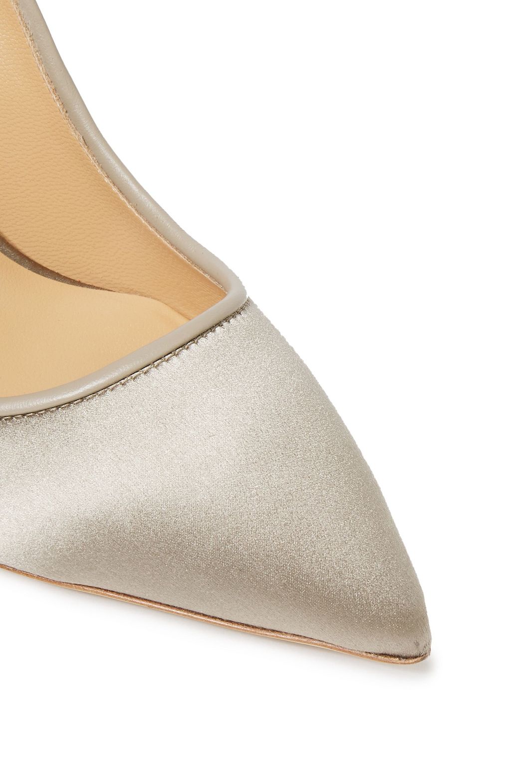 GIUSEPPE ZANOTTI Lucrezia 105 leather-trimmed satin pumps