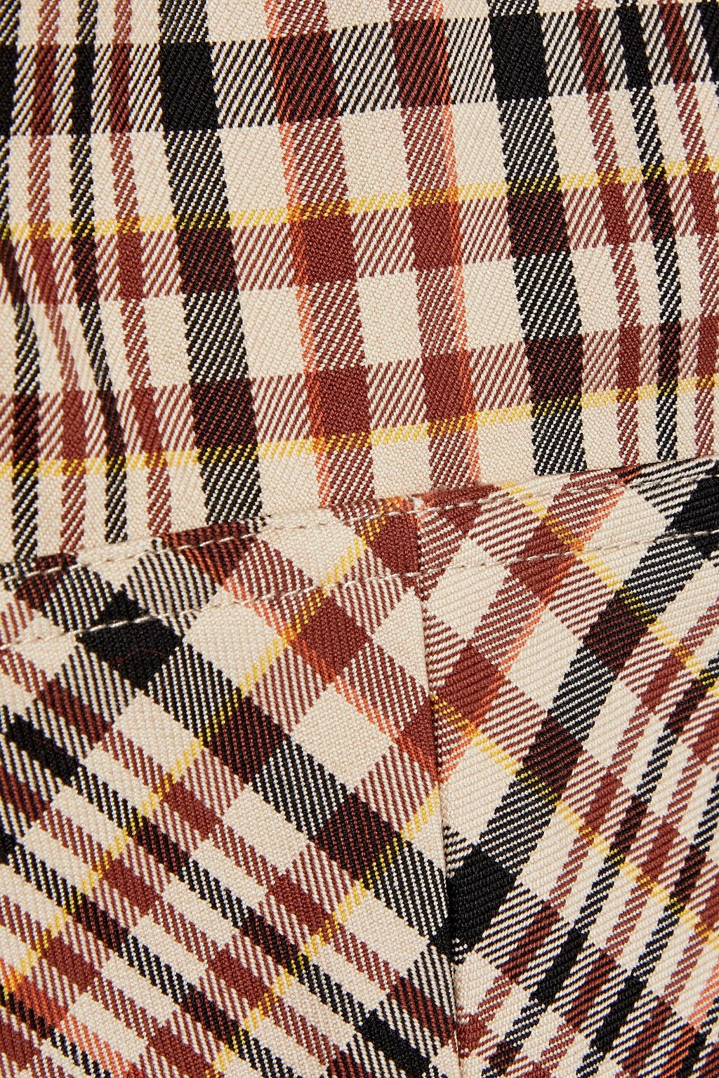 DEVEAUX Lea gingham cotton-twill bra top