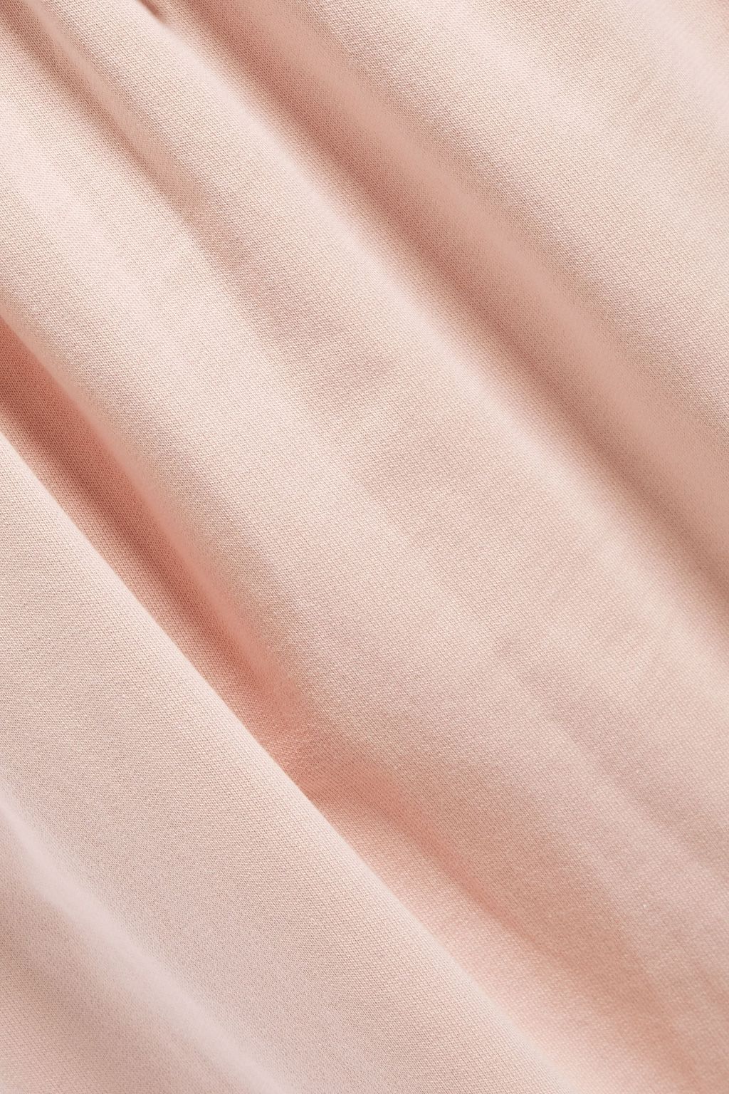 NINETY PERCENT Gathered French cotton-terry midi skirt