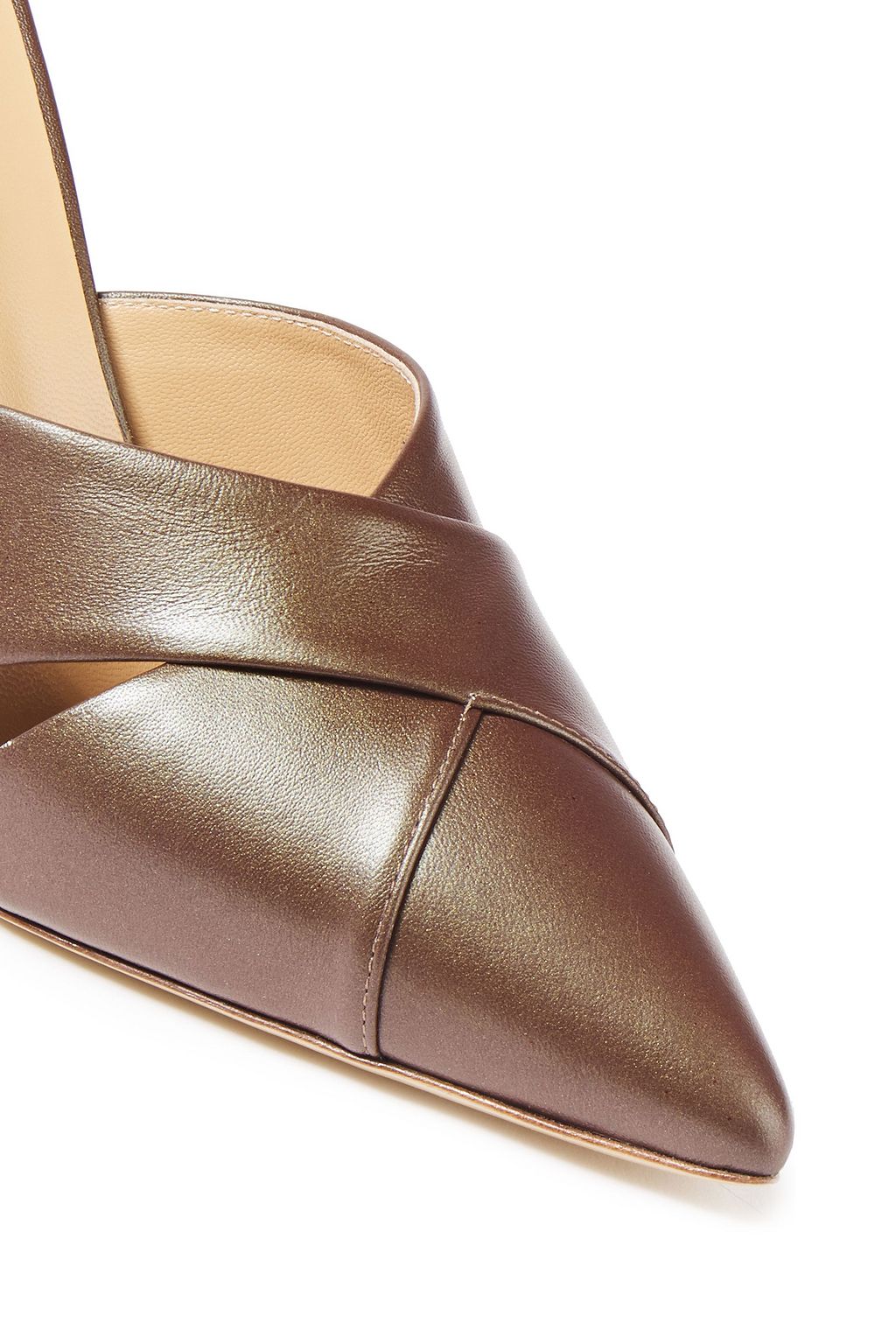 GIUSEPPE ZANOTTI Lucrezia 90 cutout metallic leather mules