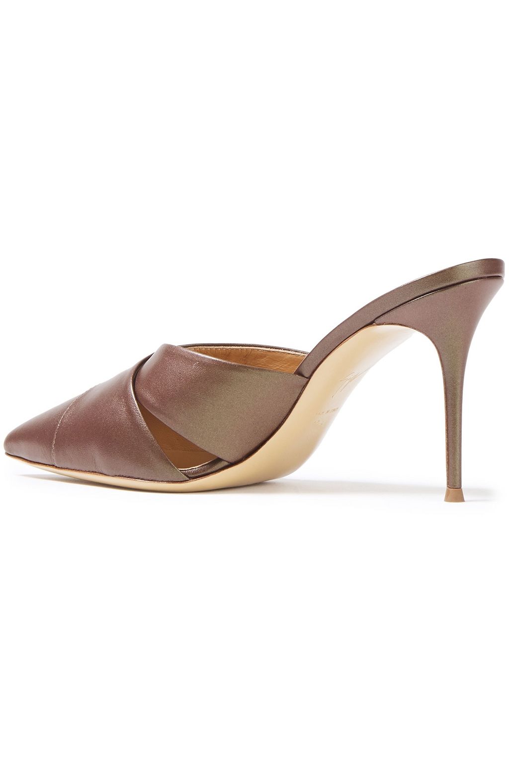 GIUSEPPE ZANOTTI Lucrezia 90 cutout metallic leather mules