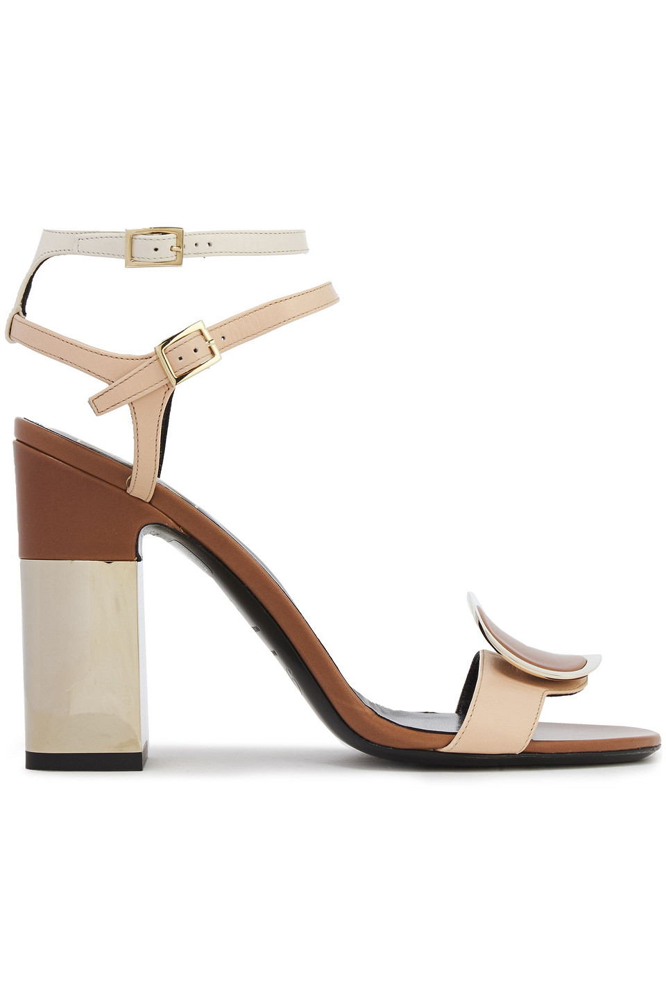 Buckle-embellished leather sandals