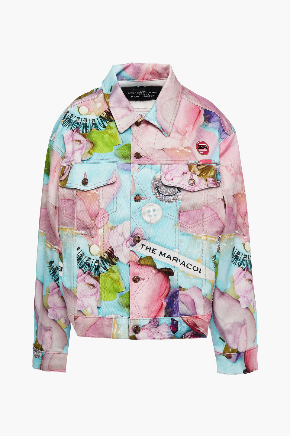 Marc Jacobs Woman Embellished Printed Cotton-gabardine Jacket Baby Pink Size M