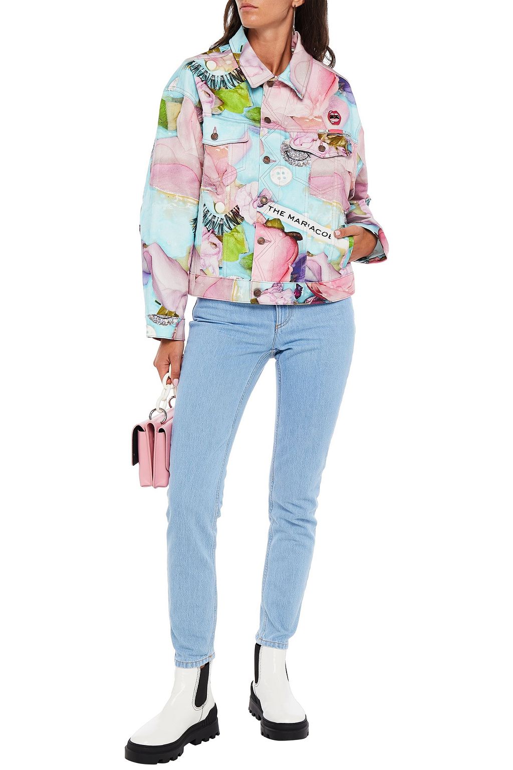 THE MARC JACOBS Embellished printed cotton-gabardine jacket