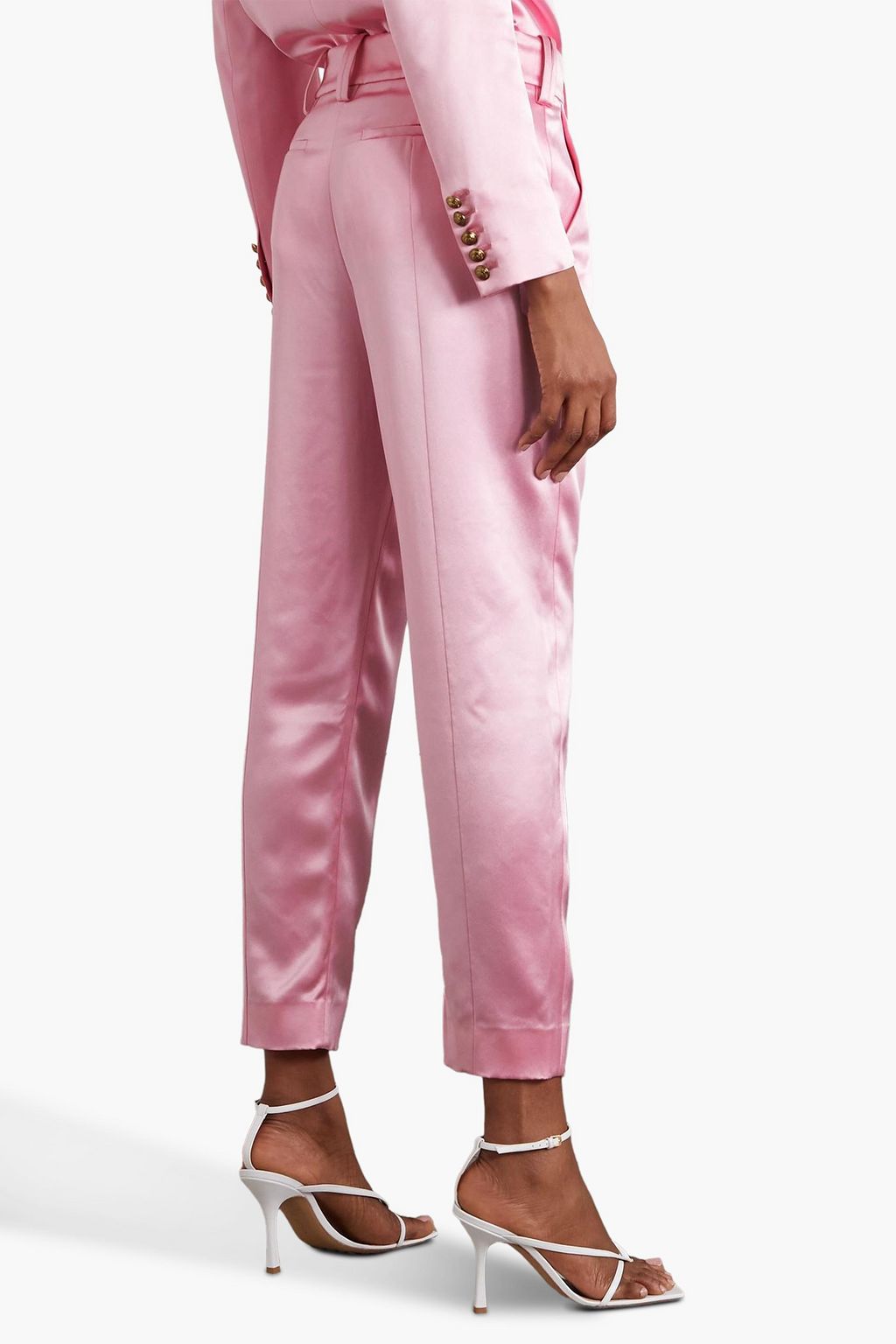 BALMAIN Silk-satin straight-leg pants