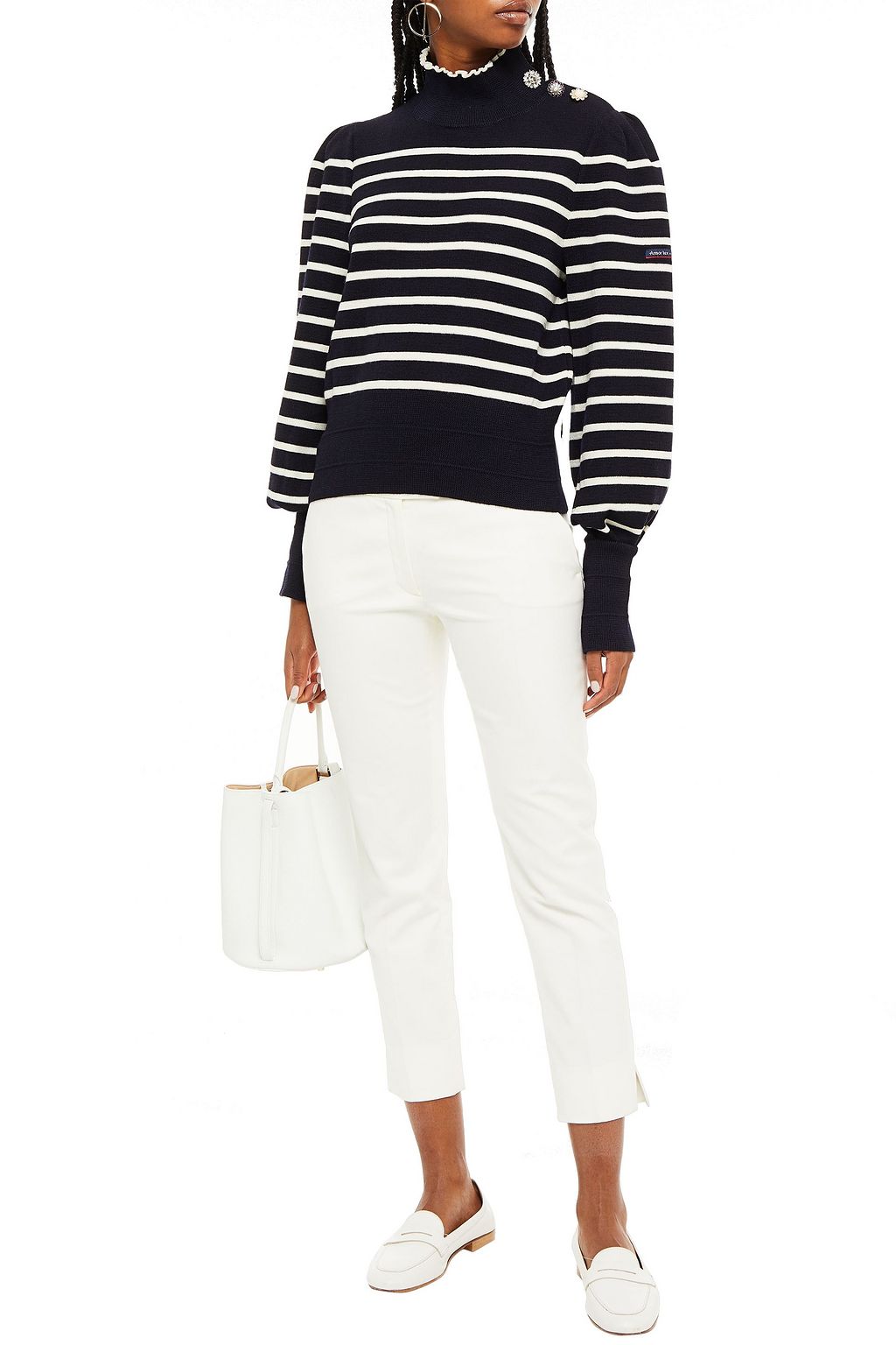 THE MARC JACOBS x Armor Lux embellished striped wool turtleneck sweater