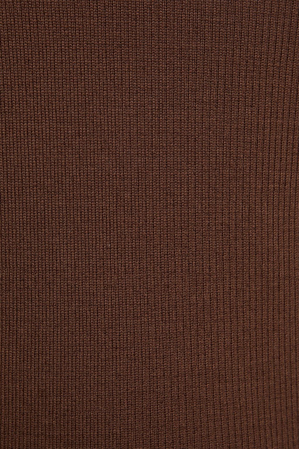 TIBI Rollkragenoberteil aus gerippter Wolle mit Cut-outs
