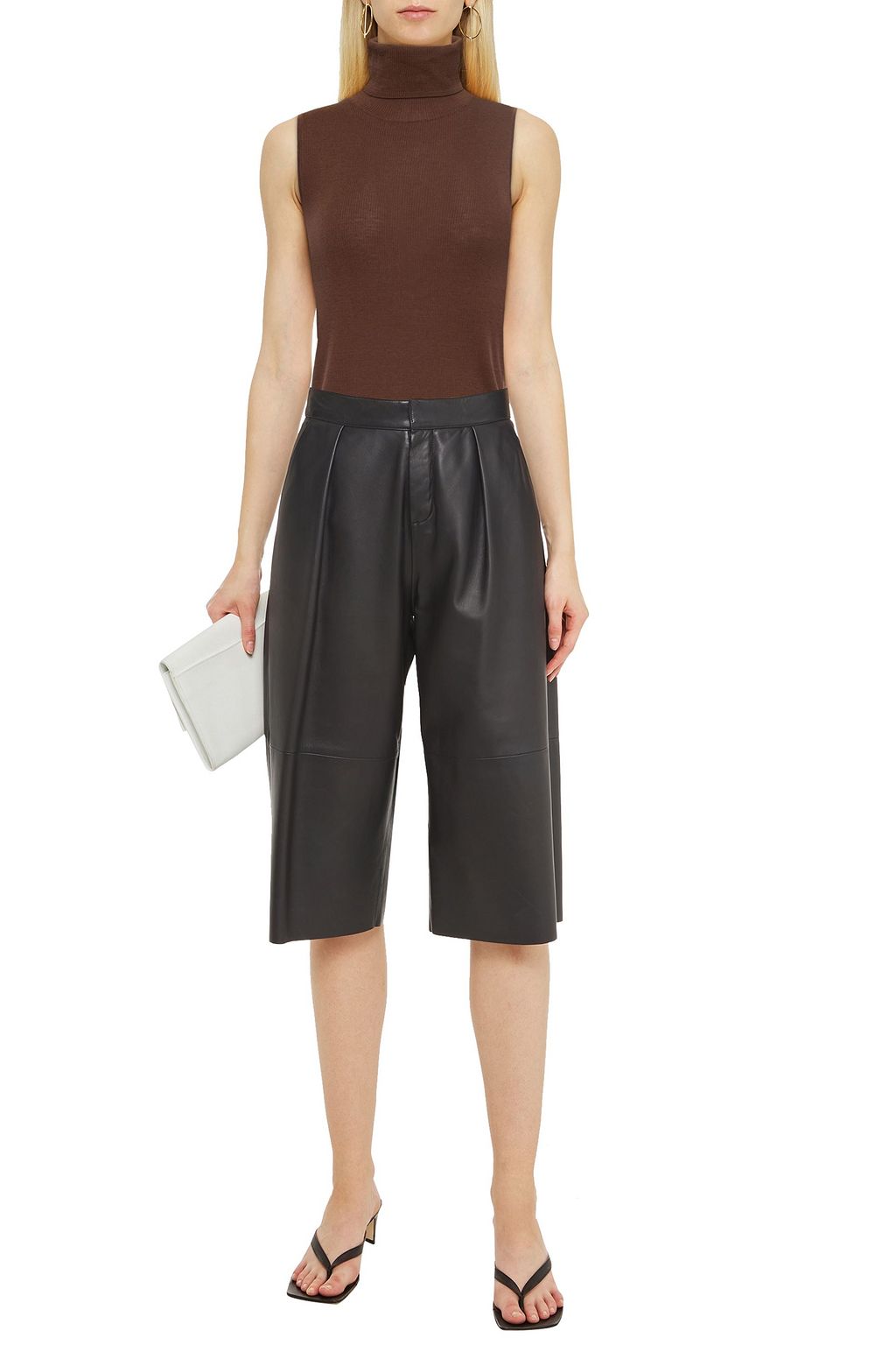 TIBI Rollkragenoberteil aus gerippter Wolle mit Cut-outs