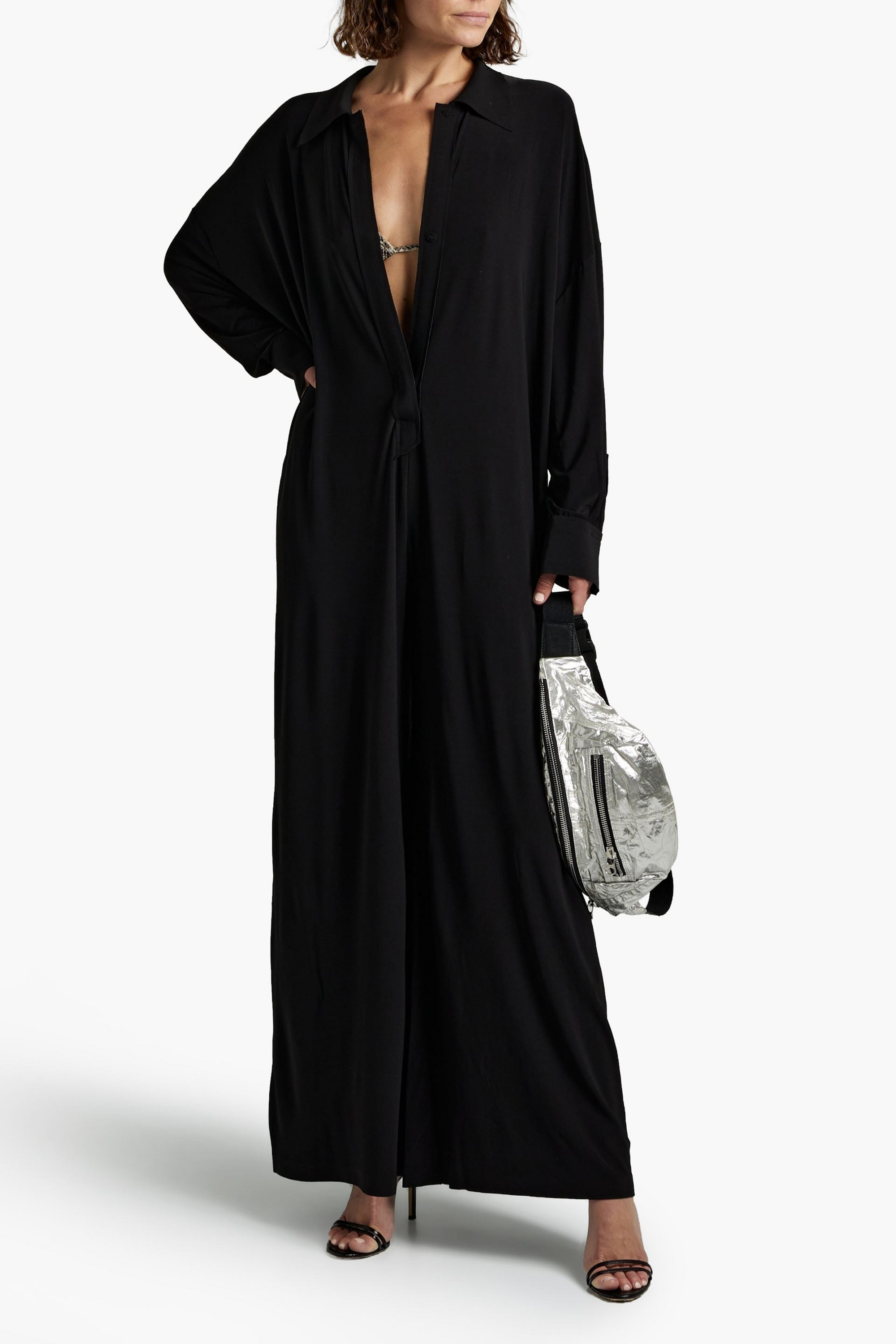 Norma Kamali Oversized stretch-jersey wide-leg jumpsuit