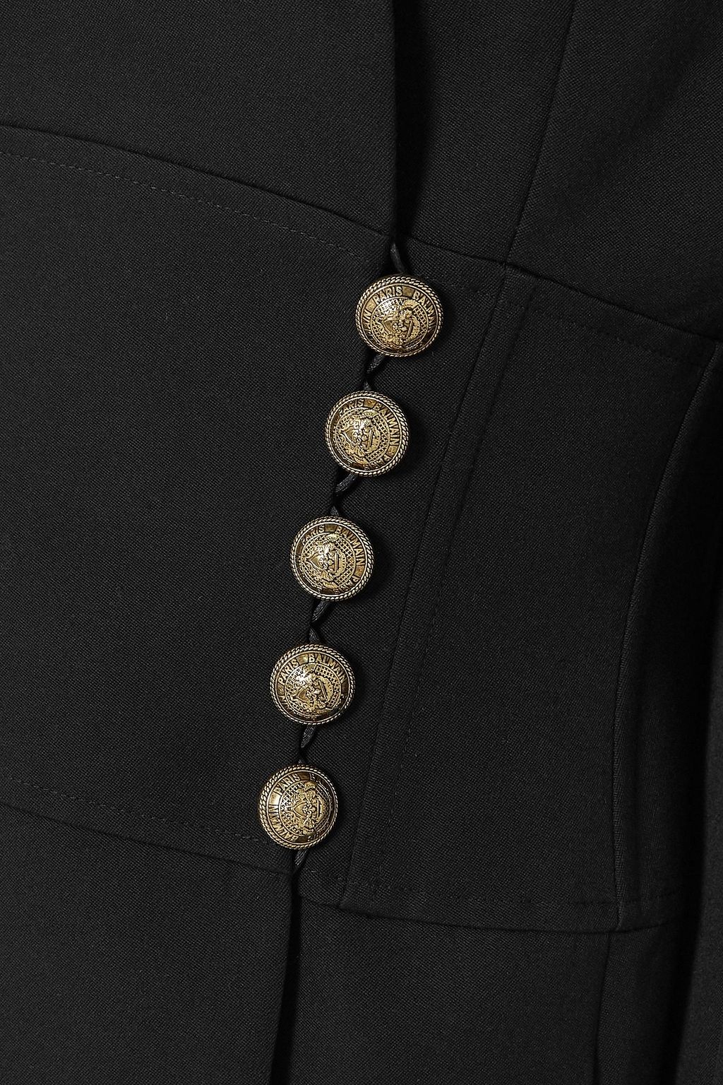 BALMAIN Button-embellished wool-crepe blazer