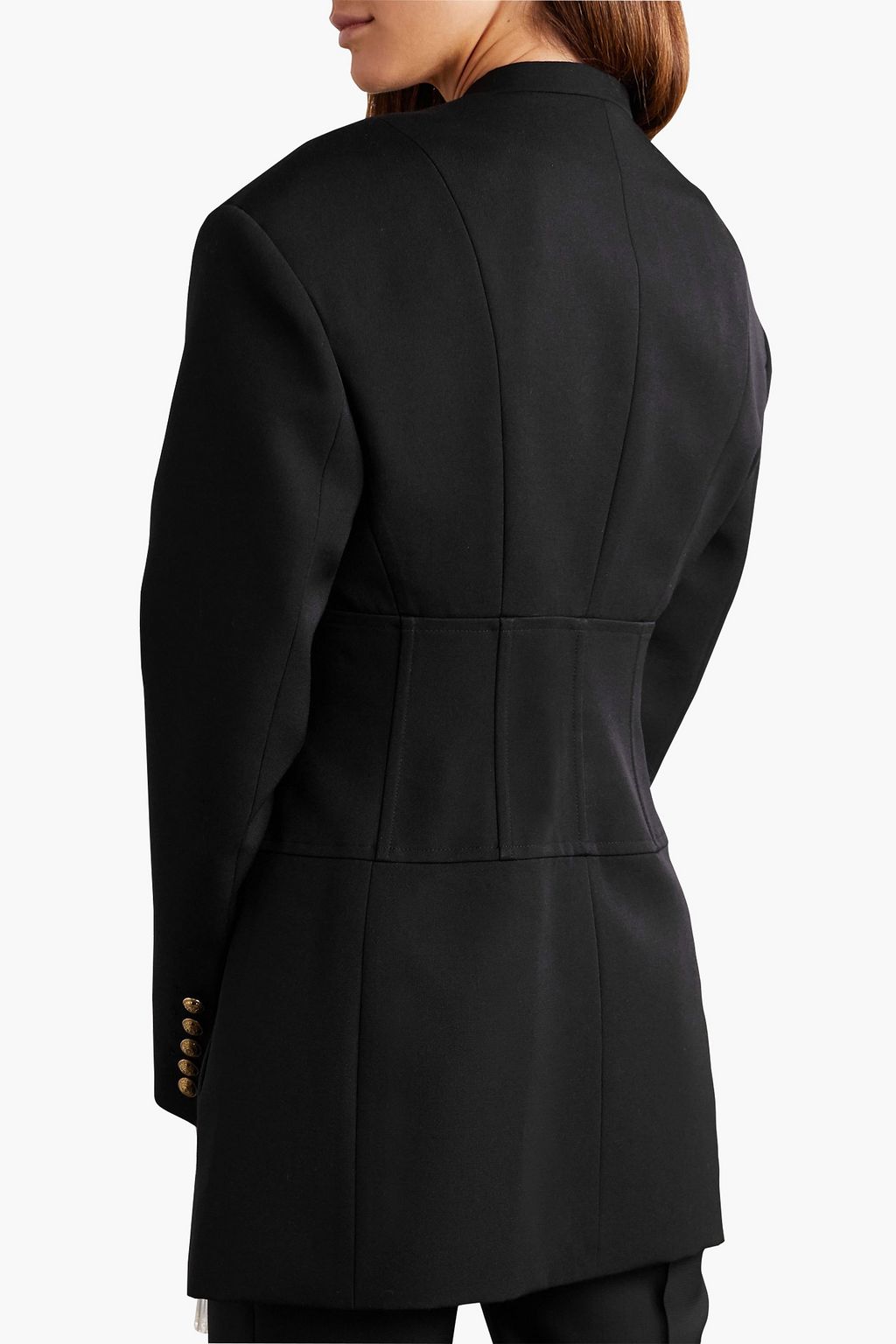 BALMAIN Button-embellished wool-crepe blazer