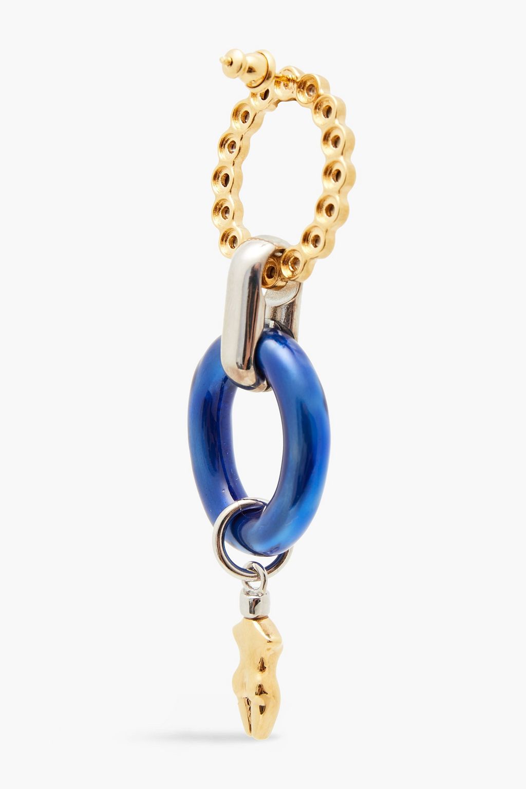 CHLOÉ Gold and silver-tone, enamel and crystal earrings