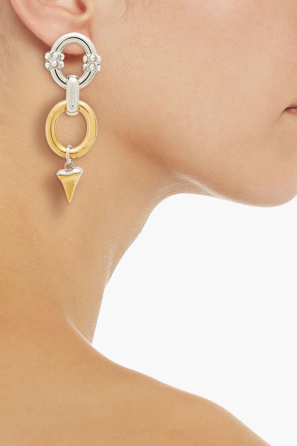 CHLOÉ Gold and silver-tone, enamel and crystal earrings