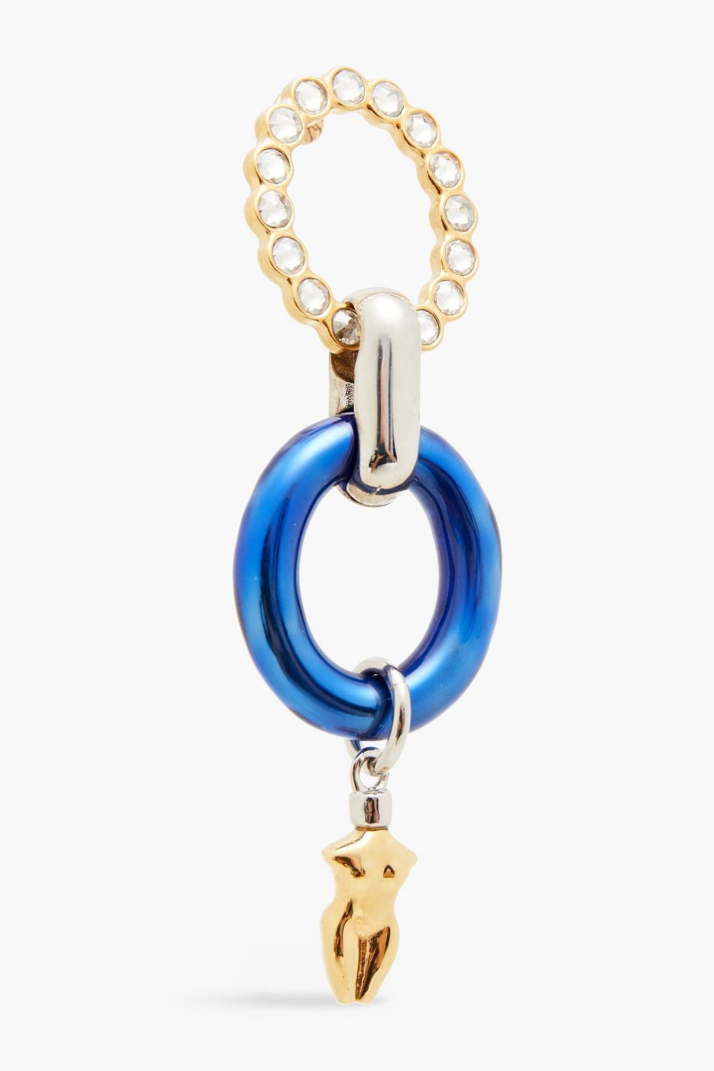 CHLOÉ Gold and silver-tone, enamel and crystal earrings