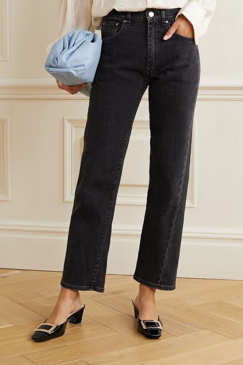 ROGER VIVIER Belle Vivier patent-leather mules