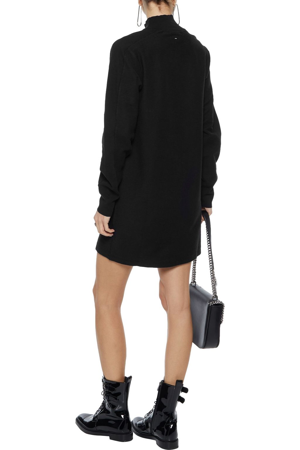 RAG & BONE Utility cotton-terry turtleneck mini dress