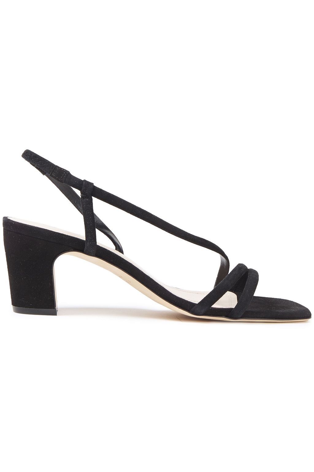 black suede sandals mid heel