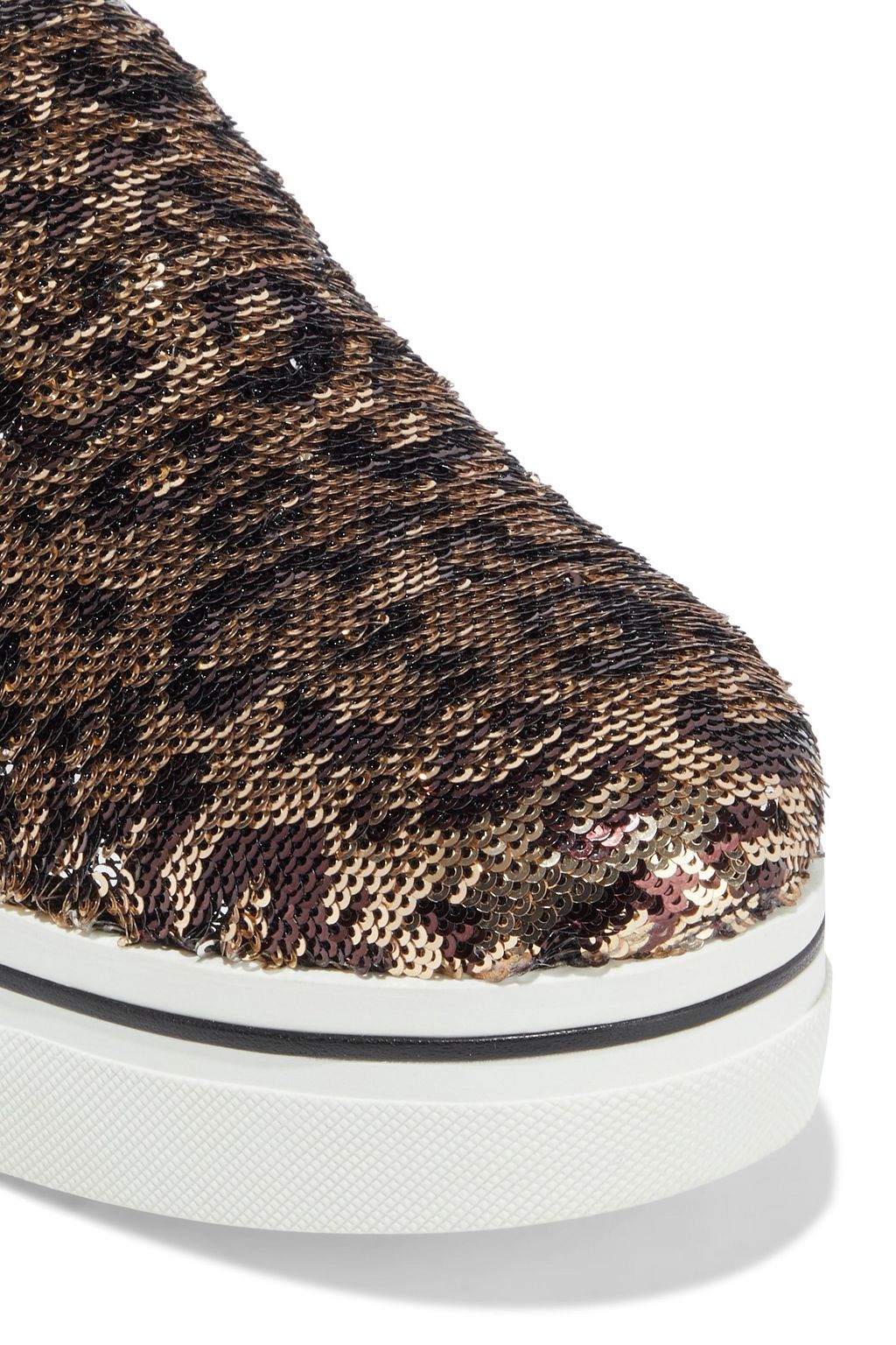 STELLA MCCARTNEY Binx Star leopard-print sequined woven platform slip-on sneakers