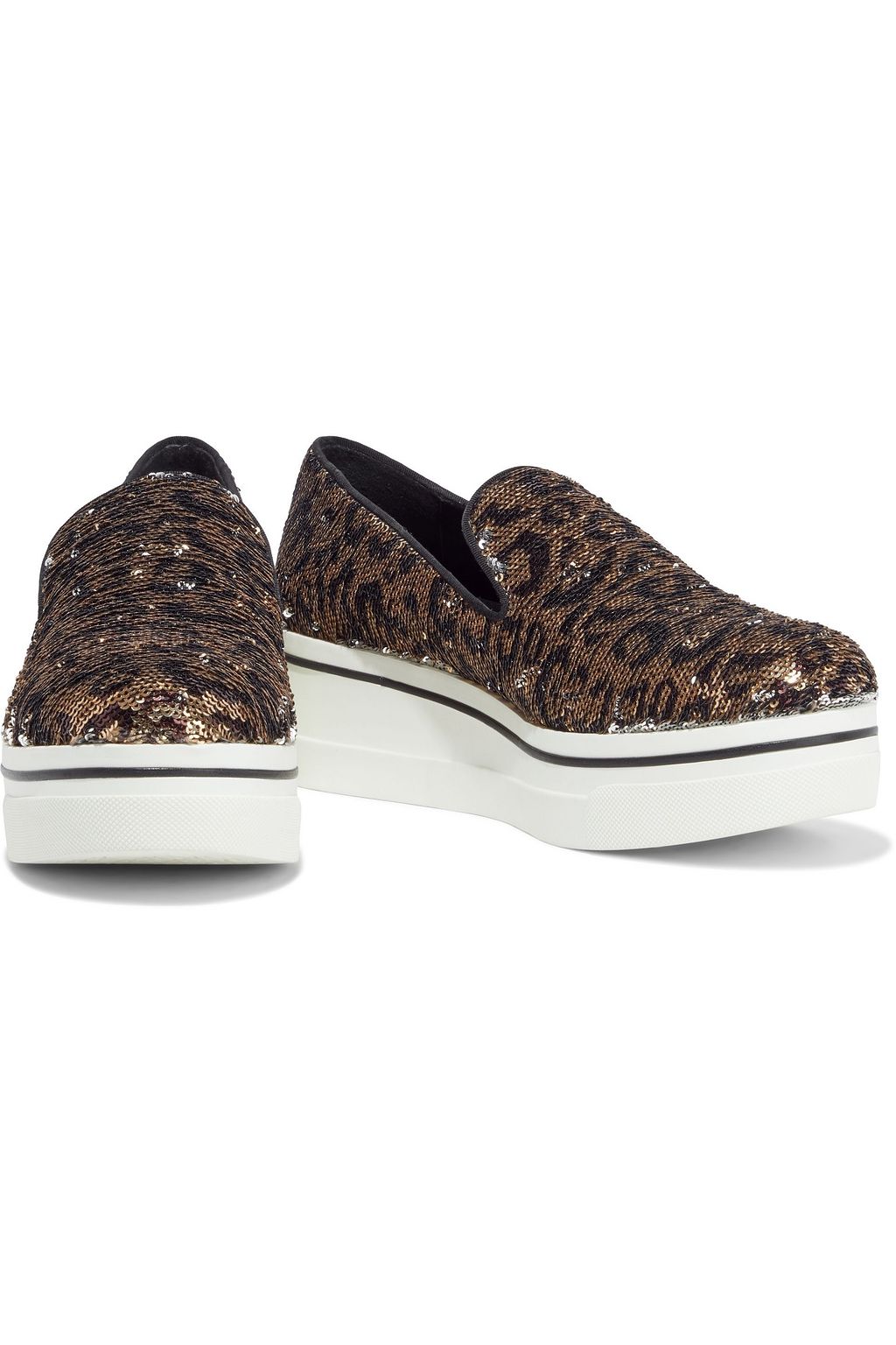 leopard platform slip on sneakers