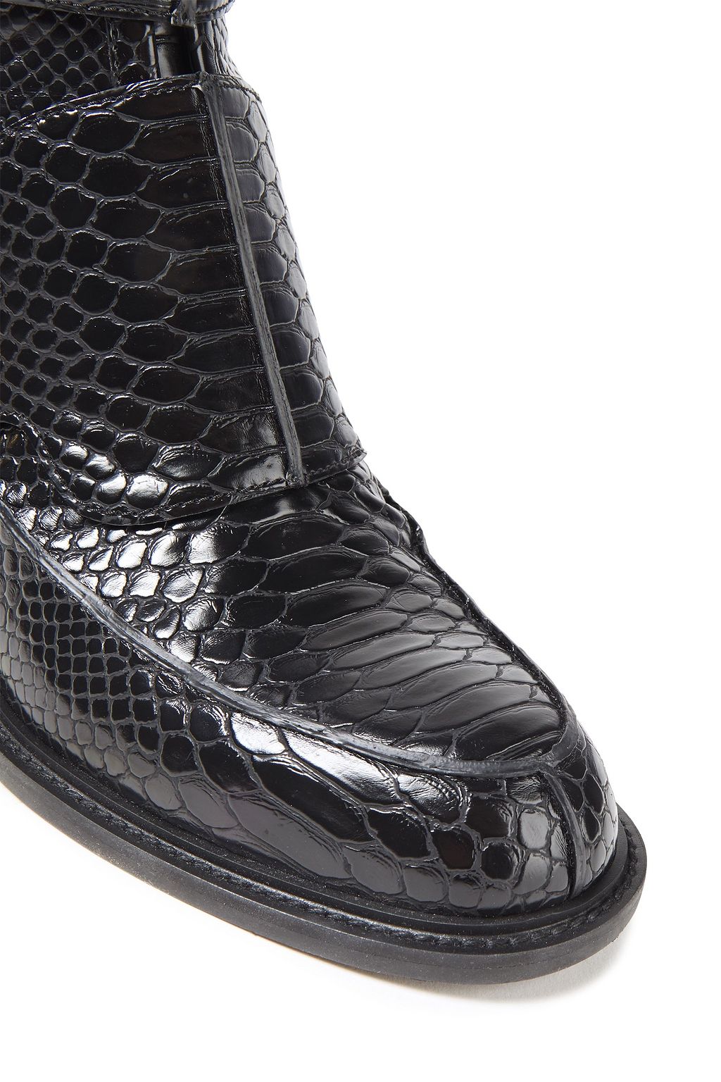 STELLA MCCARTNEY Buckled croc-effect faux leather boots