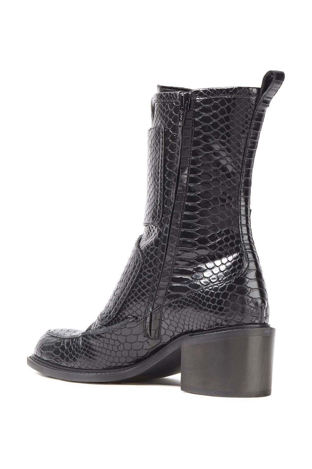 STELLA MCCARTNEY Buckled croc-effect faux leather boots