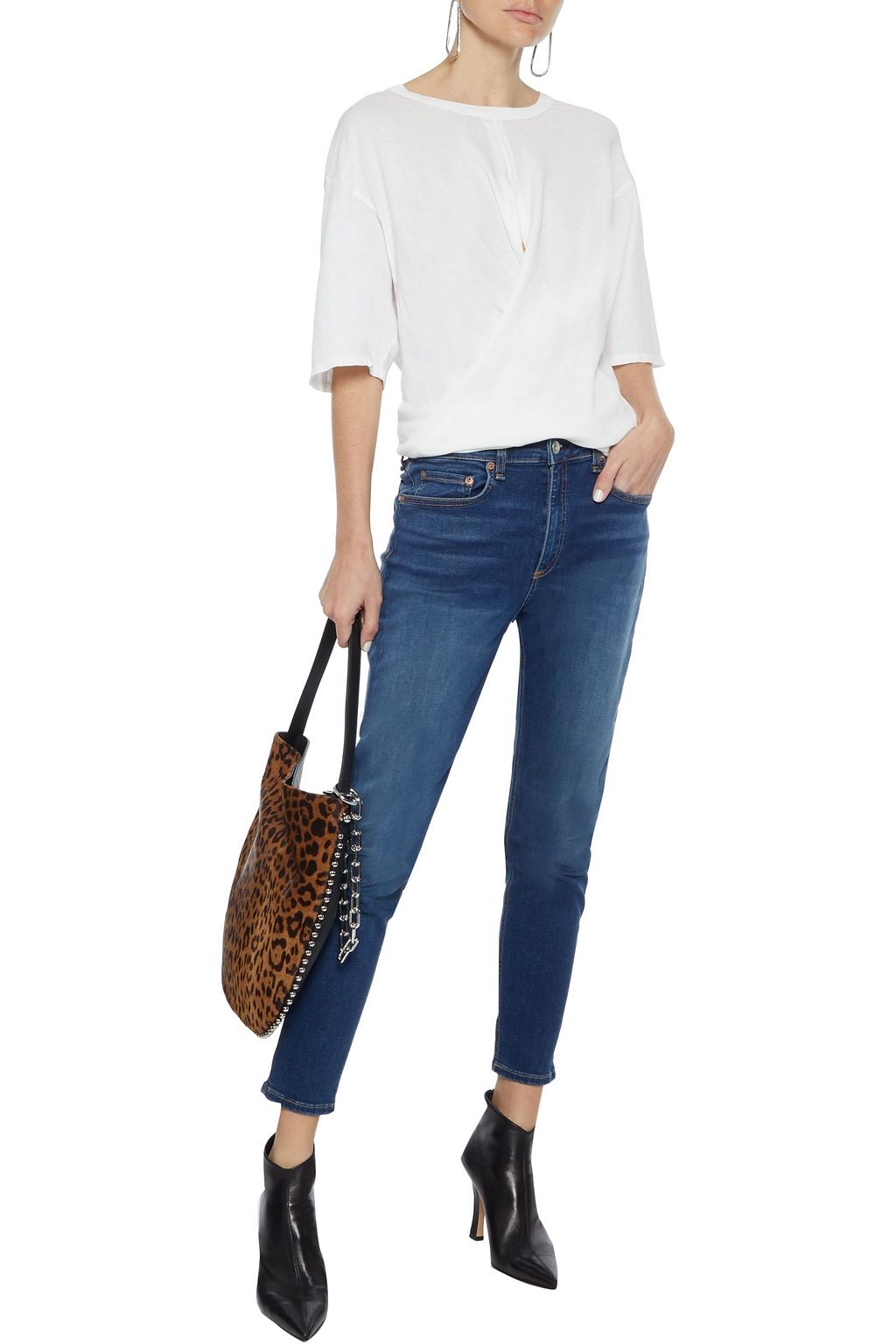 RAG & BONE Cate cropped faded high-rise skinny jeans