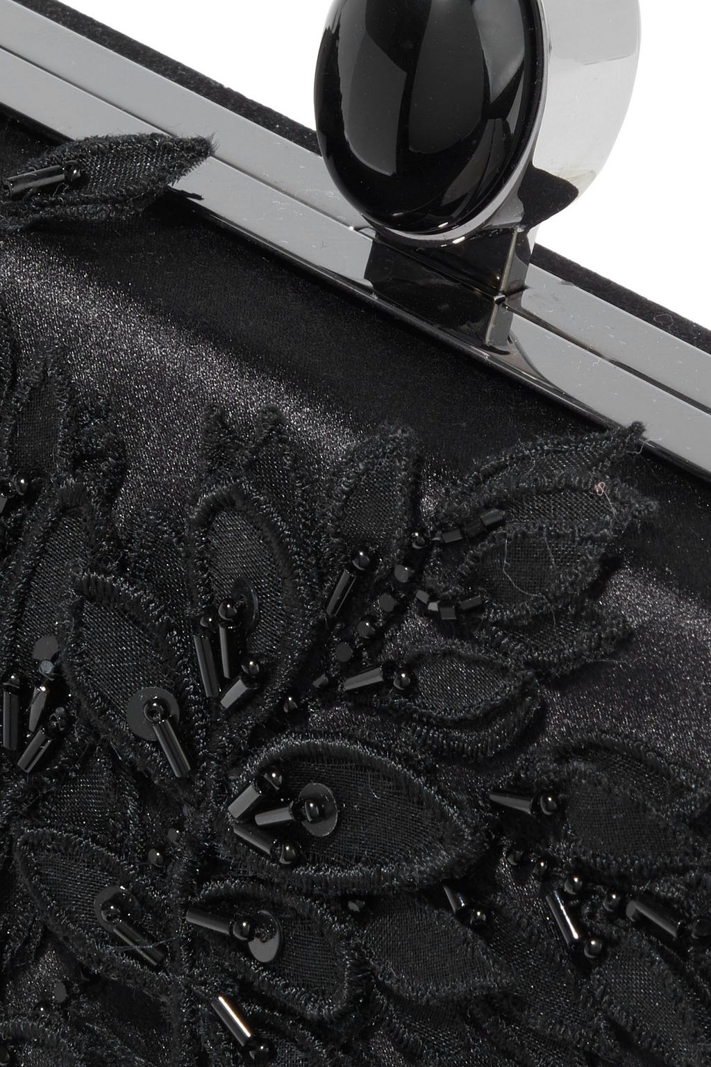 OSCAR DE LA RENTA Rogan floral-appliquéd satin box clutch