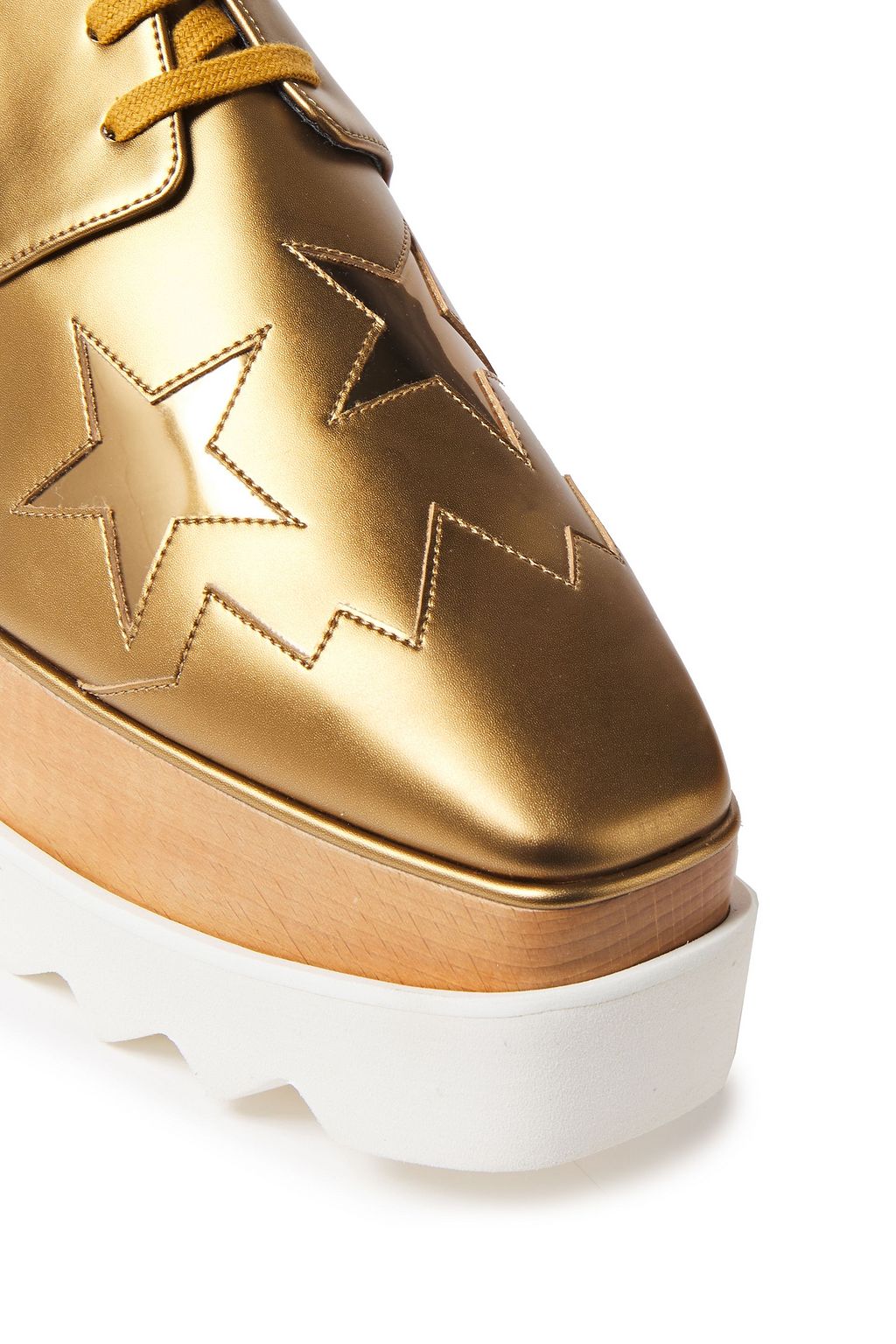 STELLA MCCARTNEY Elyse metallic faux leather platform brogues